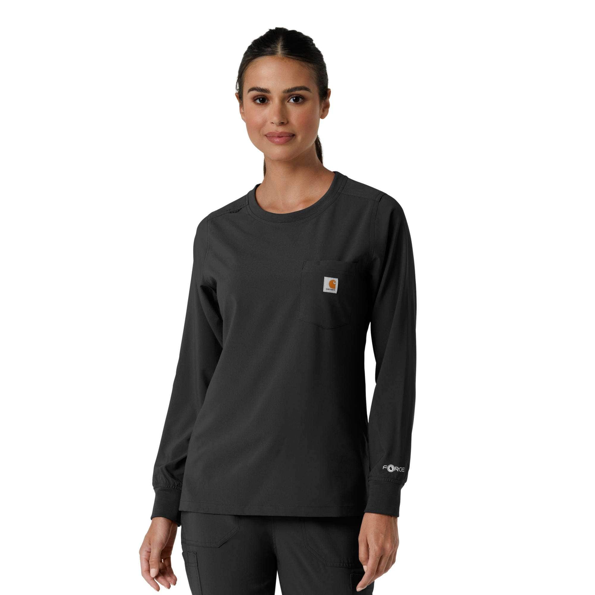 Women's force cross-flex  crew neck long sleeve scrub top