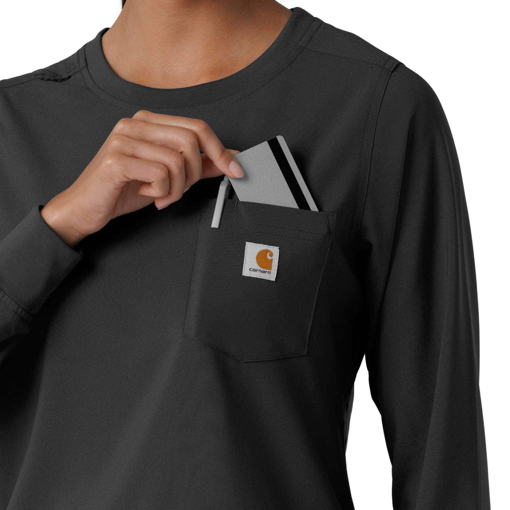 Women's force cross-flex  crew neck long sleeve scrub top