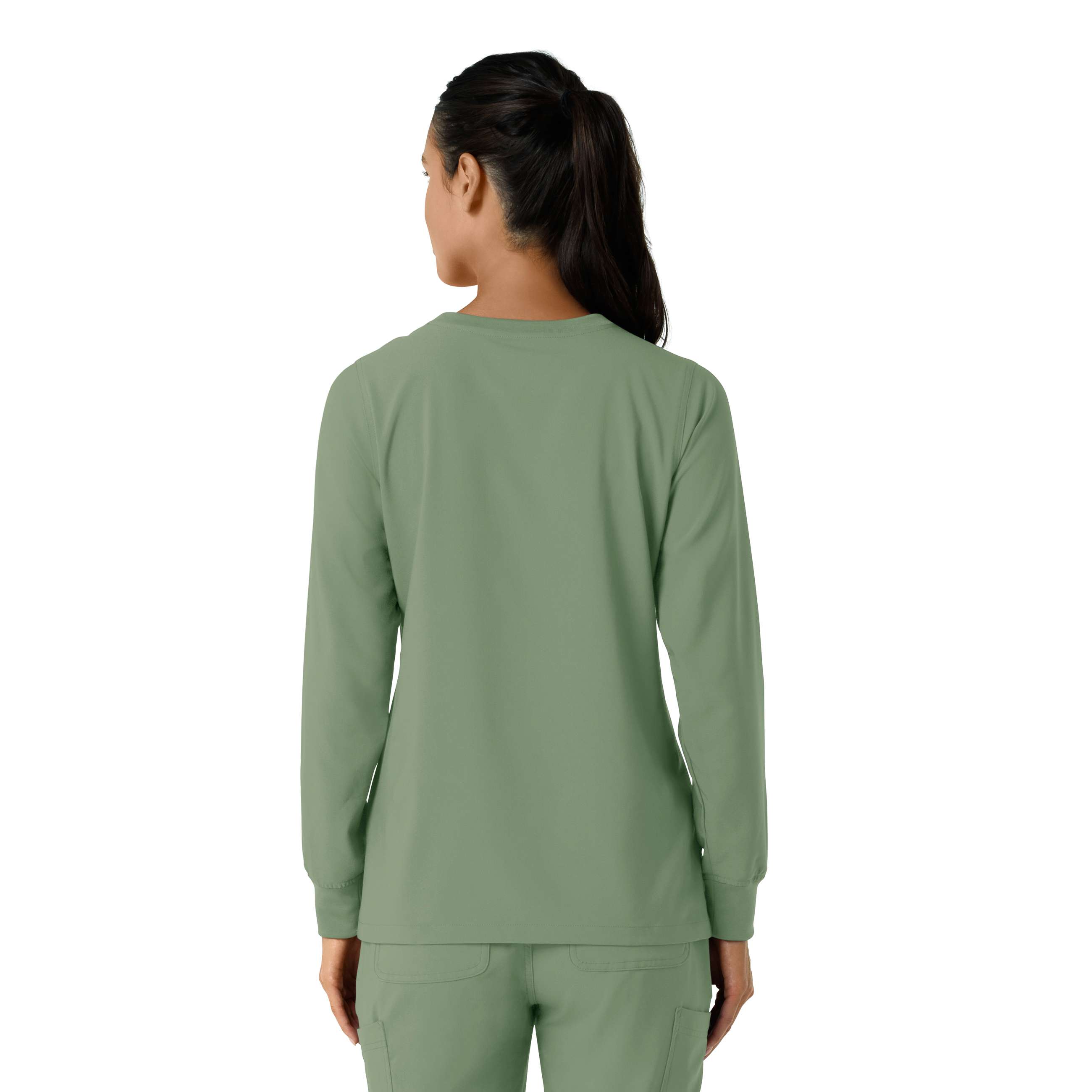 Women's force cross-flex  crew neck long sleeve scrub top