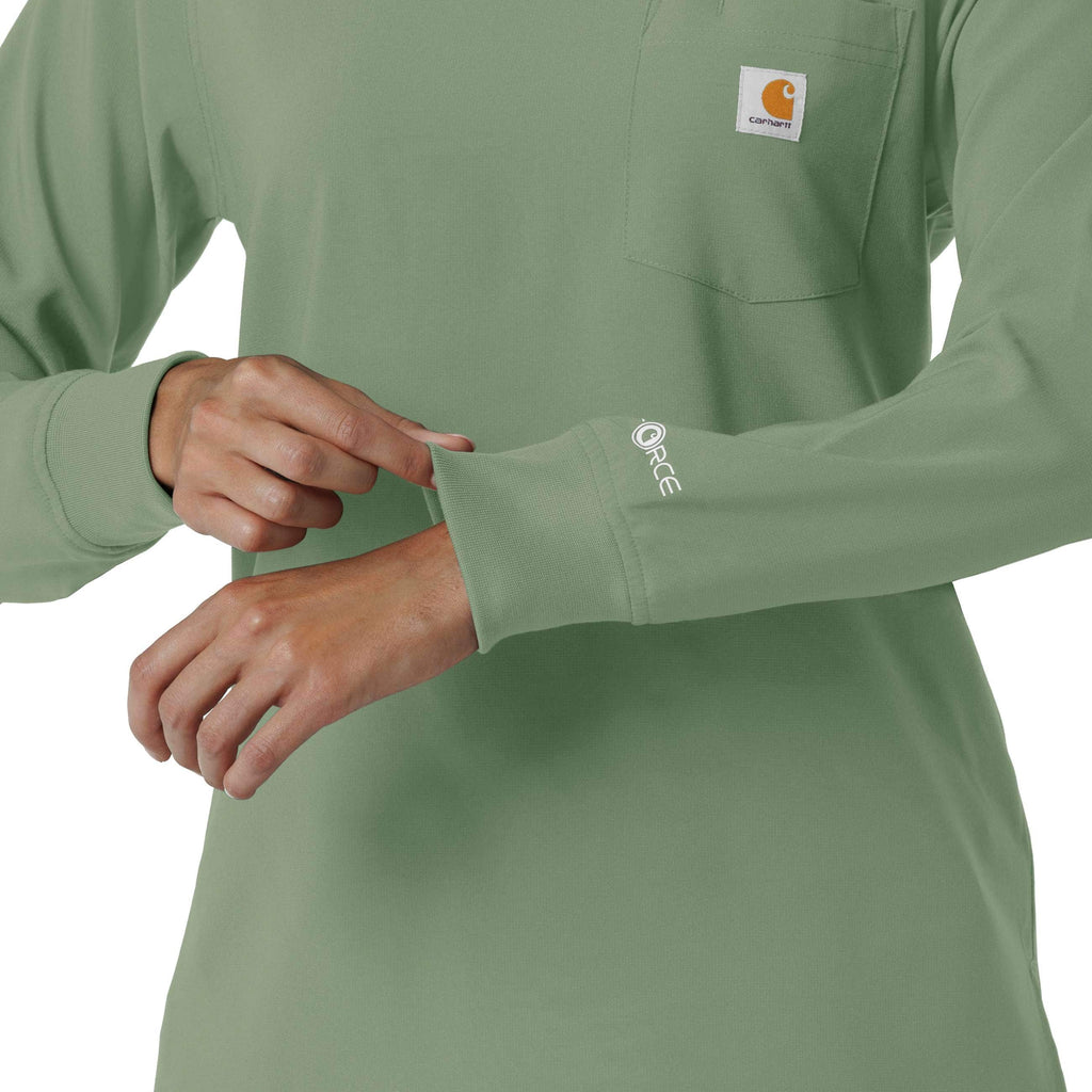 Women's force cross-flex  crew neck long sleeve scrub top