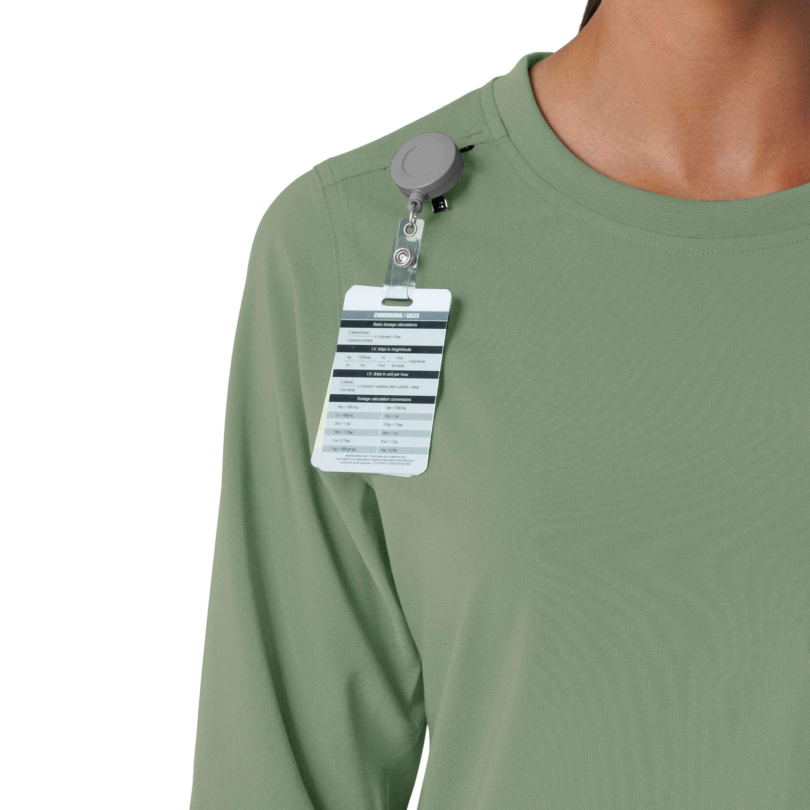 Women's force cross-flex  crew neck long sleeve scrub top