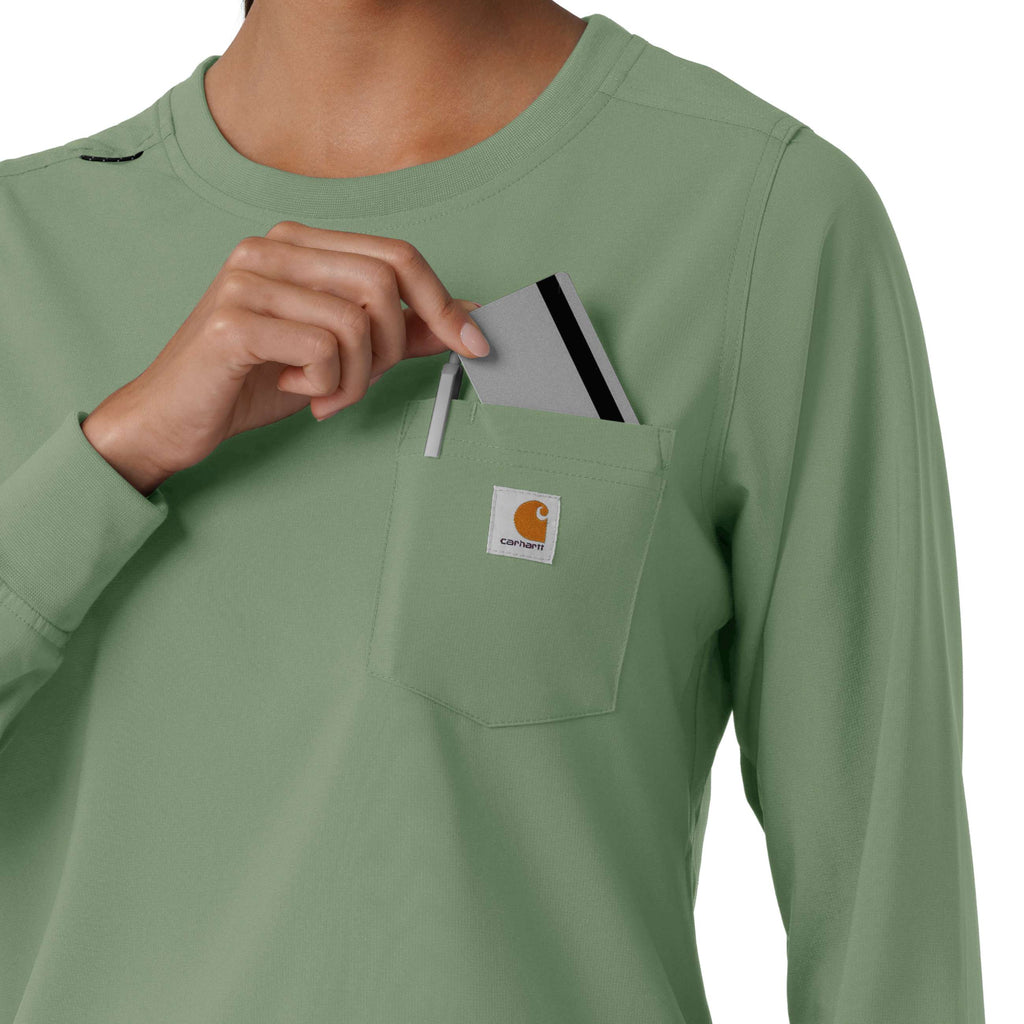 Women's force cross-flex  crew neck long sleeve scrub top