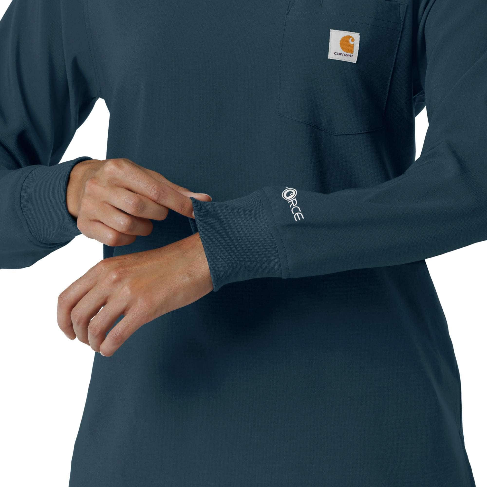 Women's force cross-flex  crew neck long sleeve scrub top