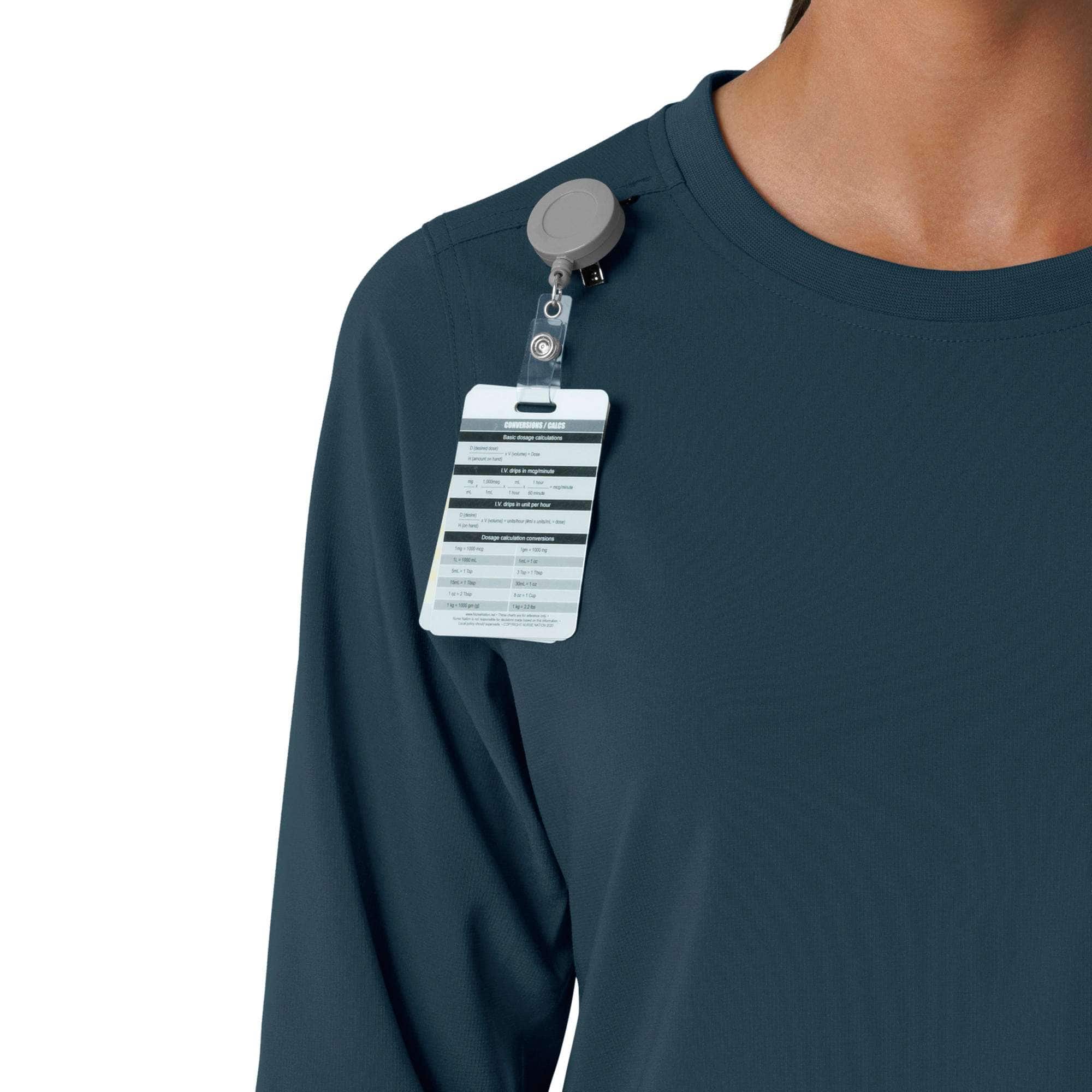 Women's force cross-flex  crew neck long sleeve scrub top