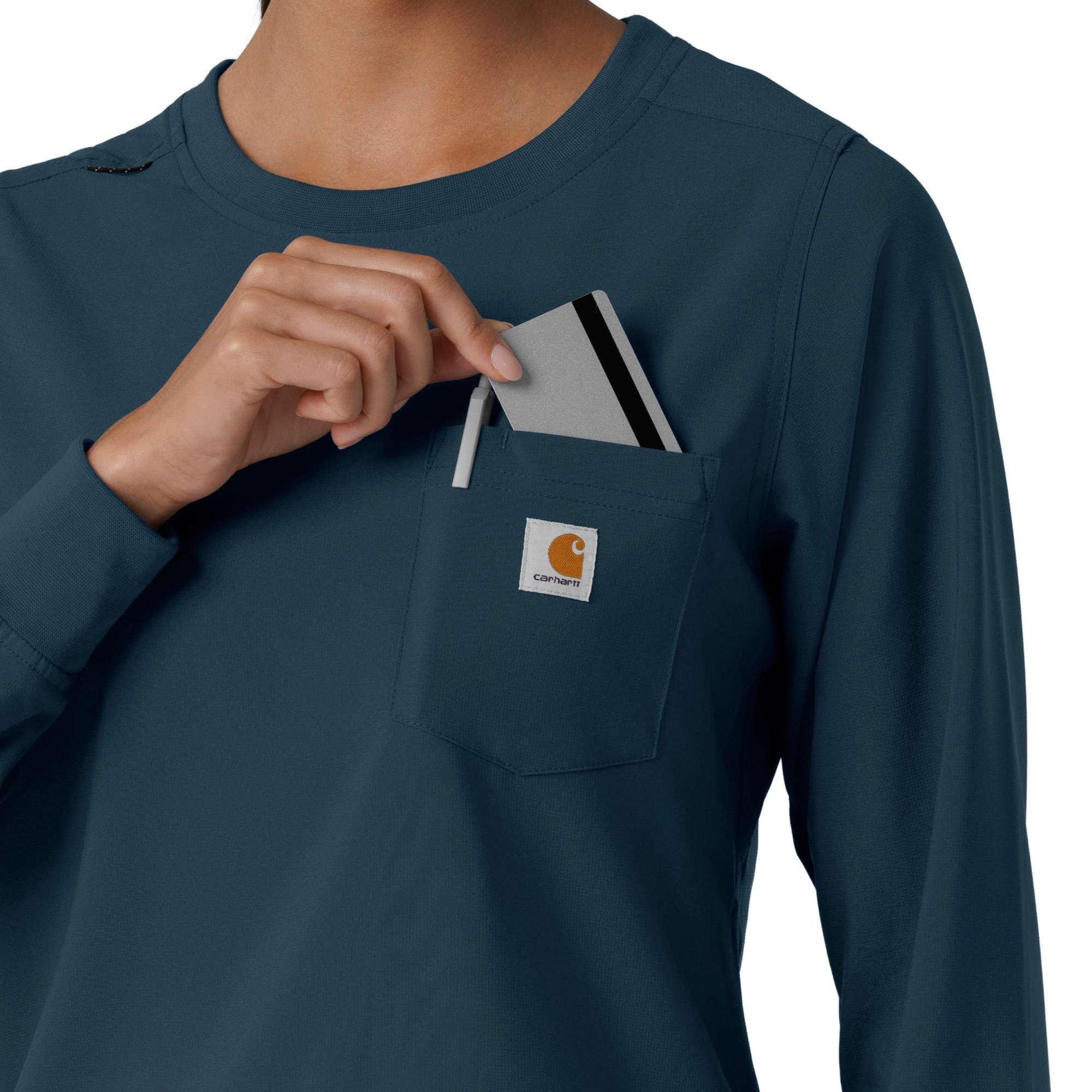 Women's force cross-flex  crew neck long sleeve scrub top