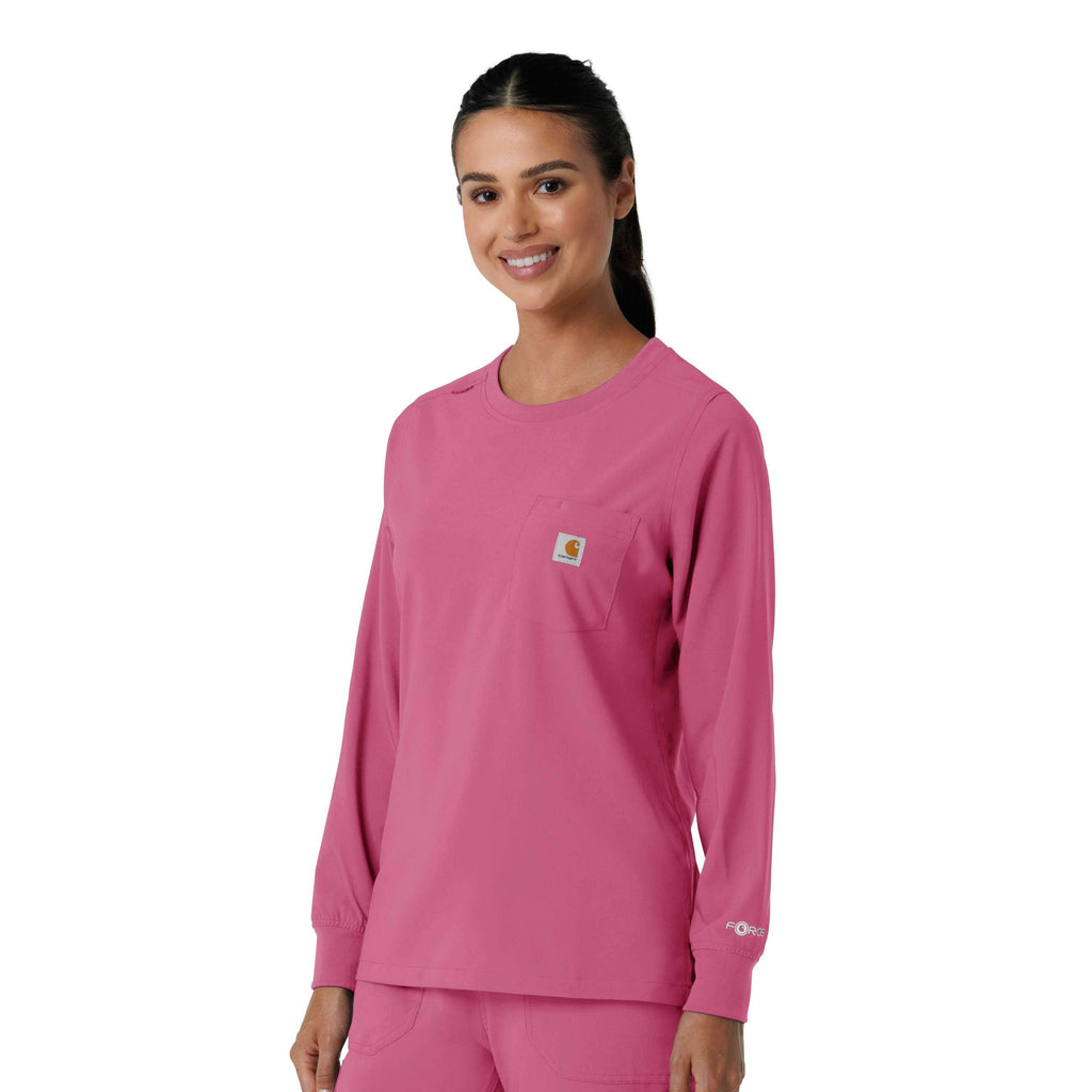 Women's force cross-flex  crew neck long sleeve scrub top