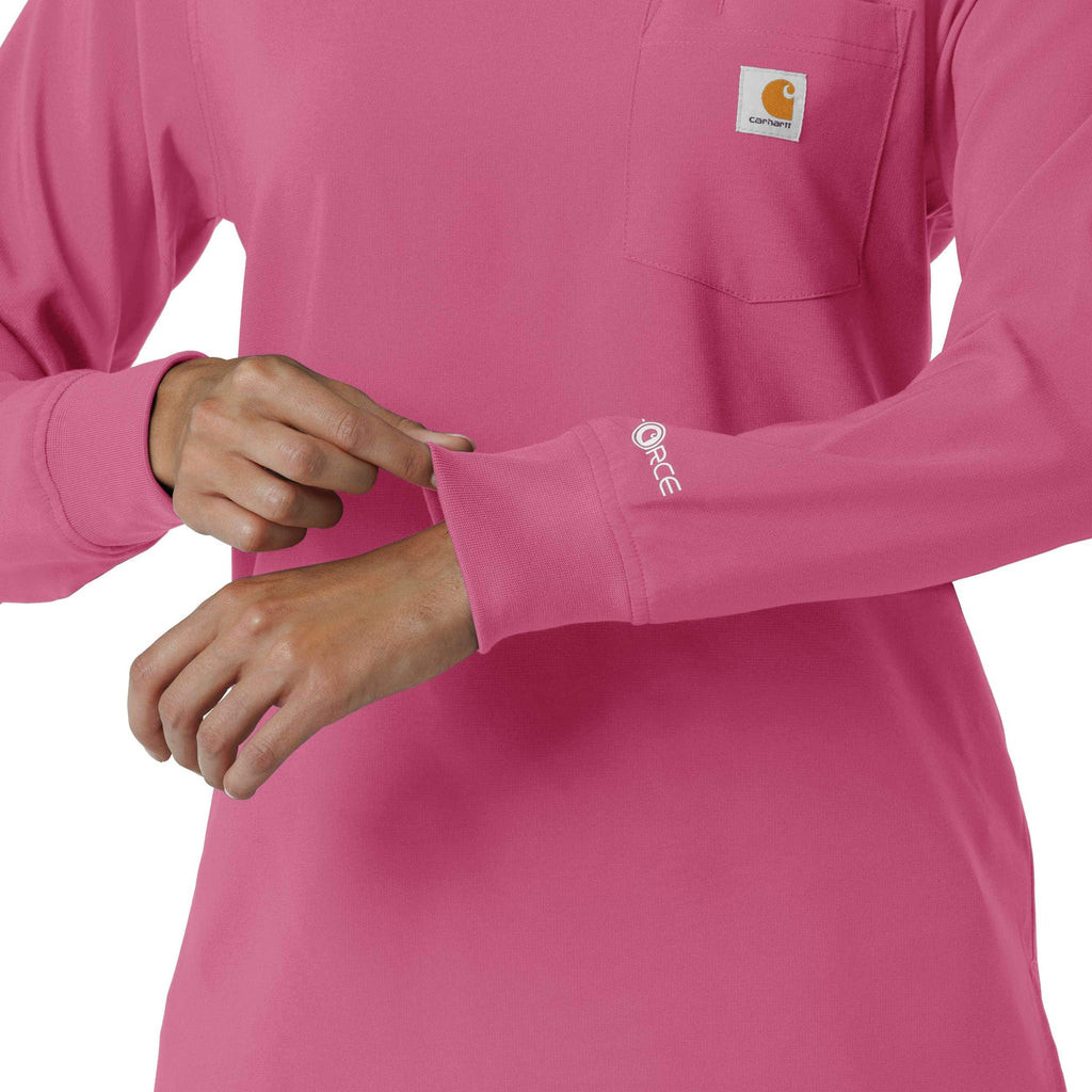 Women's force cross-flex  crew neck long sleeve scrub top