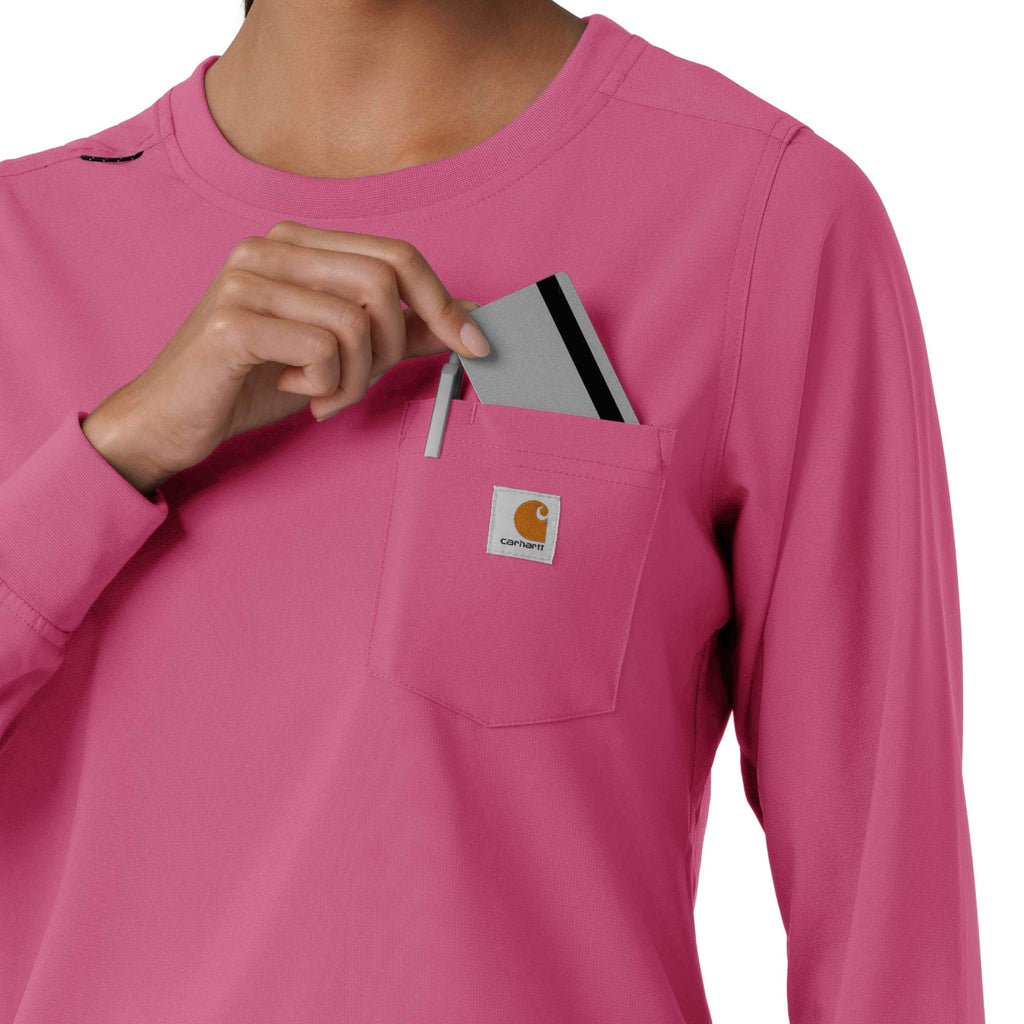 Women's force cross-flex  crew neck long sleeve scrub top
