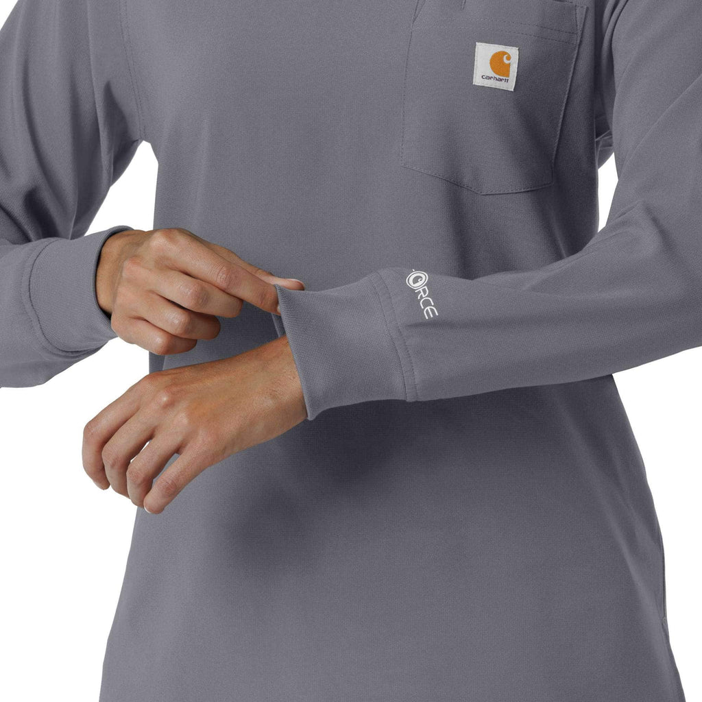 Women's force cross-flex  crew neck long sleeve scrub top