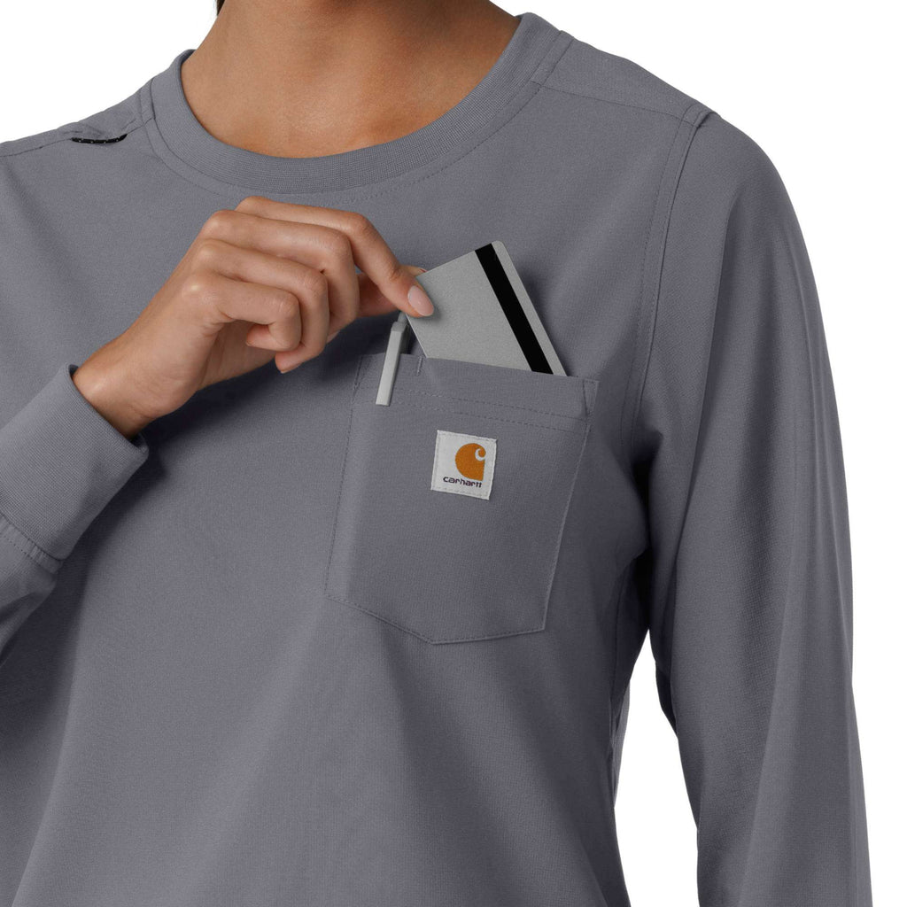 Women's force cross-flex  crew neck long sleeve scrub top