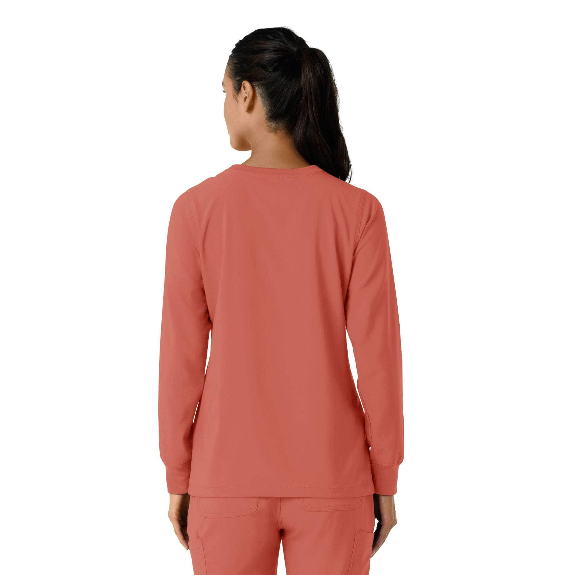 Women's force cross-flex  crew neck long sleeve scrub top