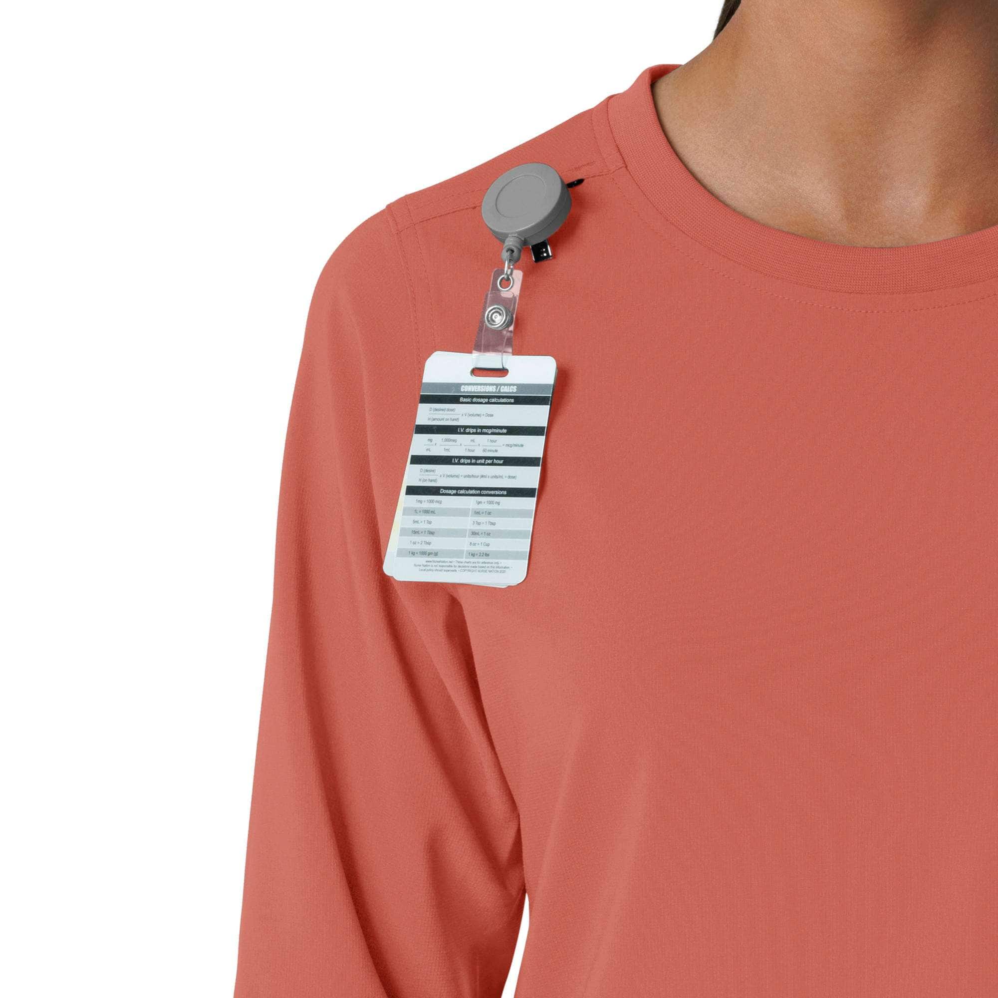 Women's force cross-flex  crew neck long sleeve scrub top