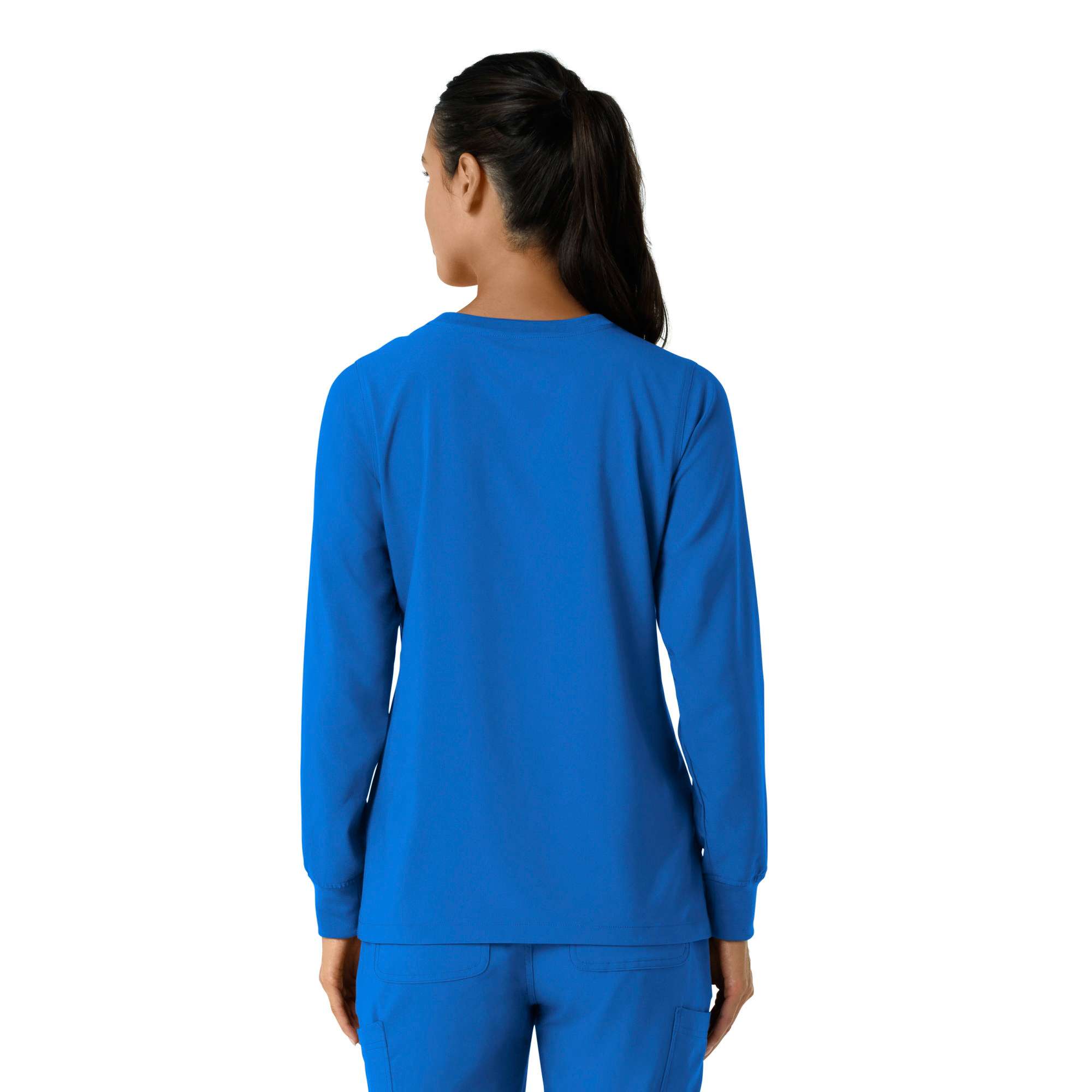 Women's force cross-flex  crew neck long sleeve scrub top