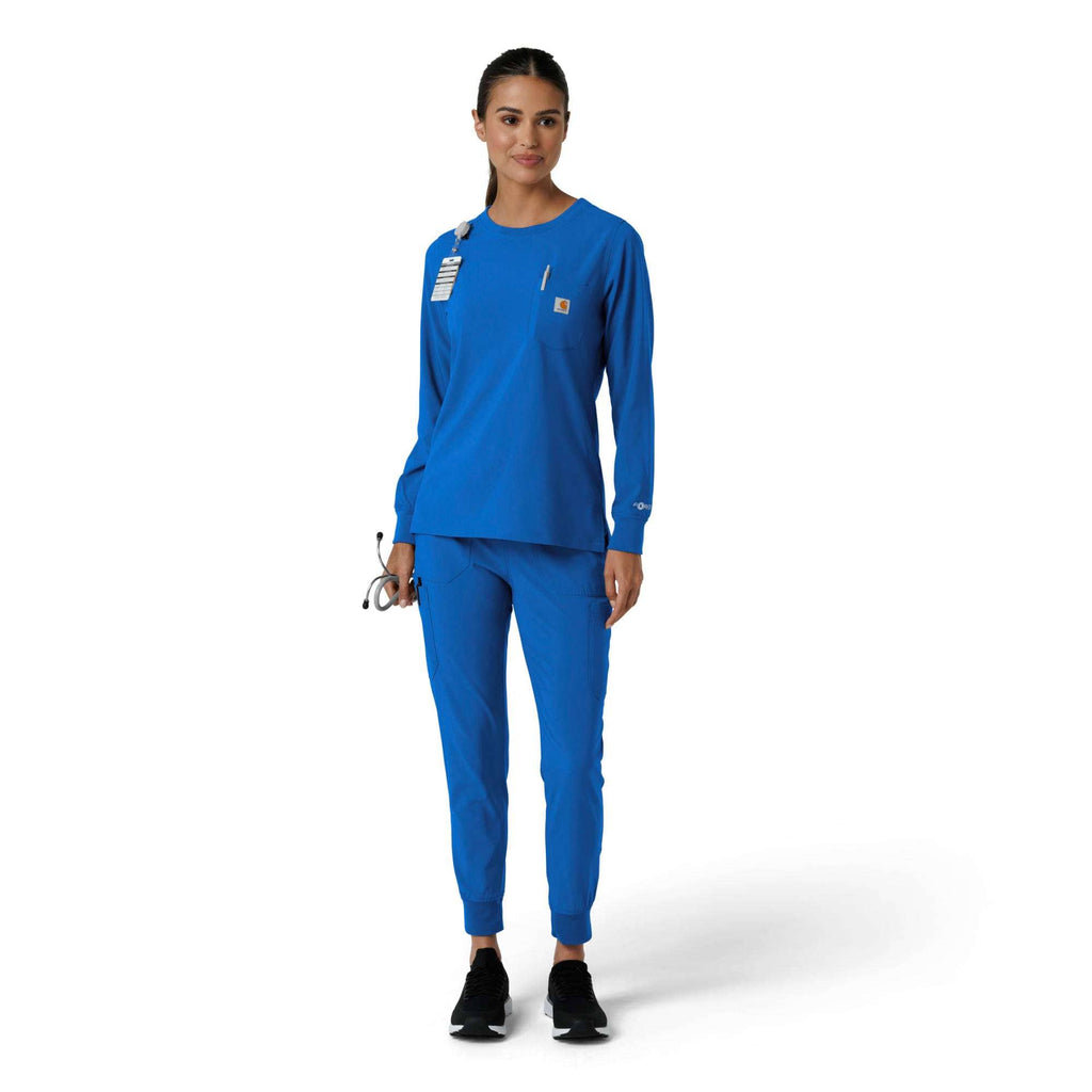 Women's force cross-flex  crew neck long sleeve scrub top