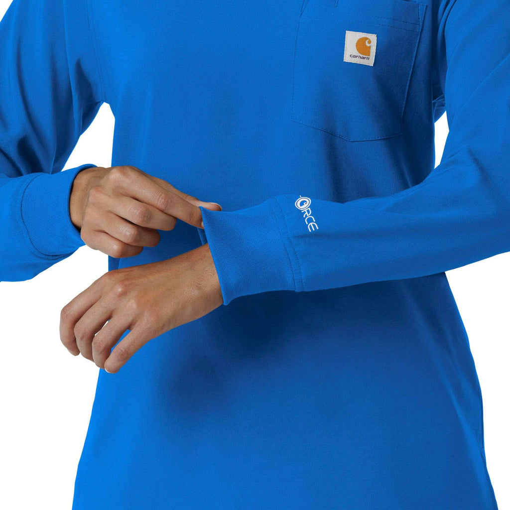 Women's force cross-flex  crew neck long sleeve scrub top