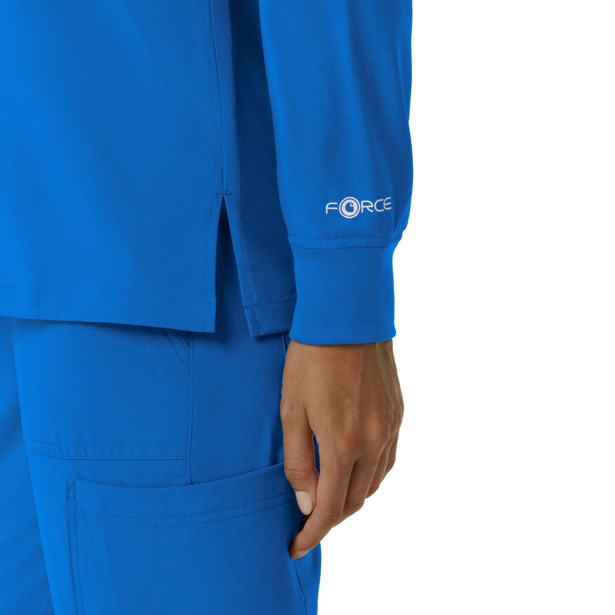 Women's force cross-flex  crew neck long sleeve scrub top