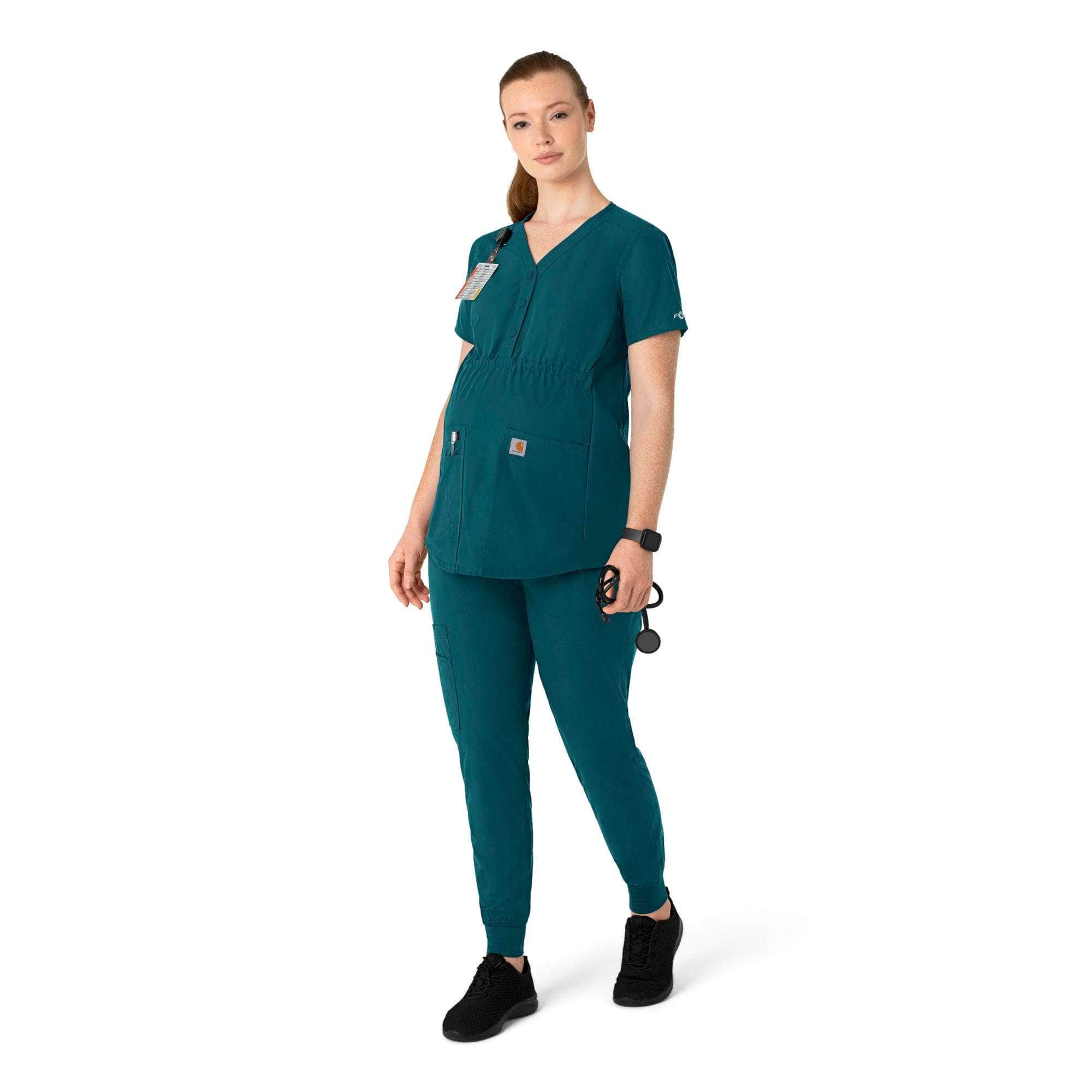 Women's force essentials henley maternity scrub top