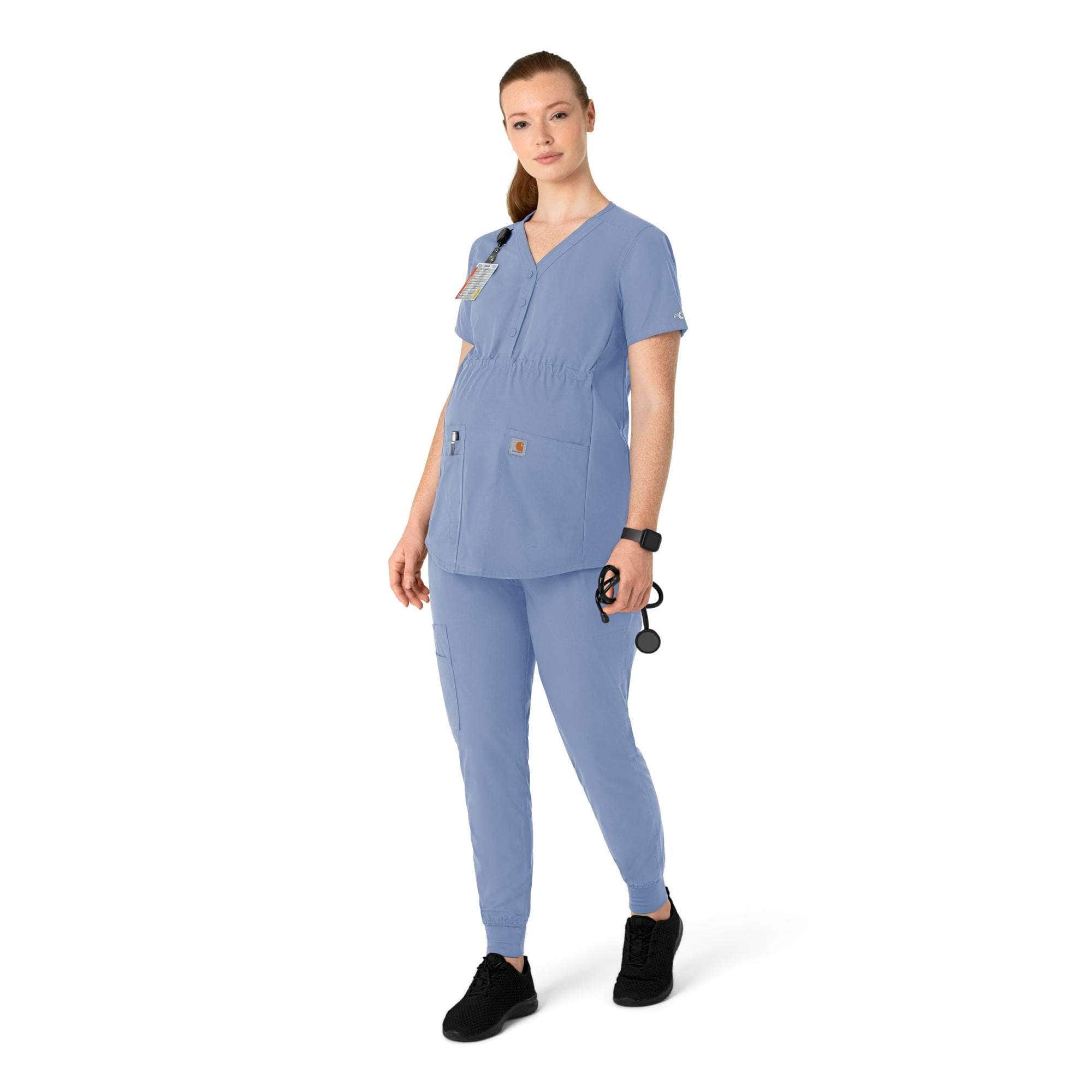Women's force essentials henley maternity scrub top