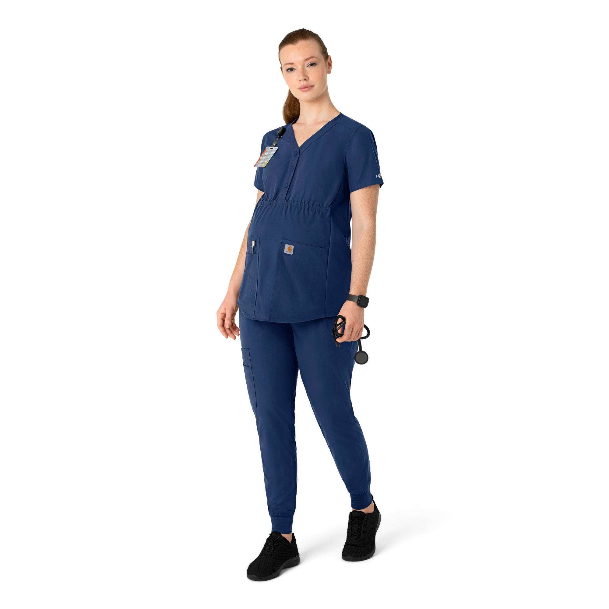 Women's force essentials henley maternity scrub top