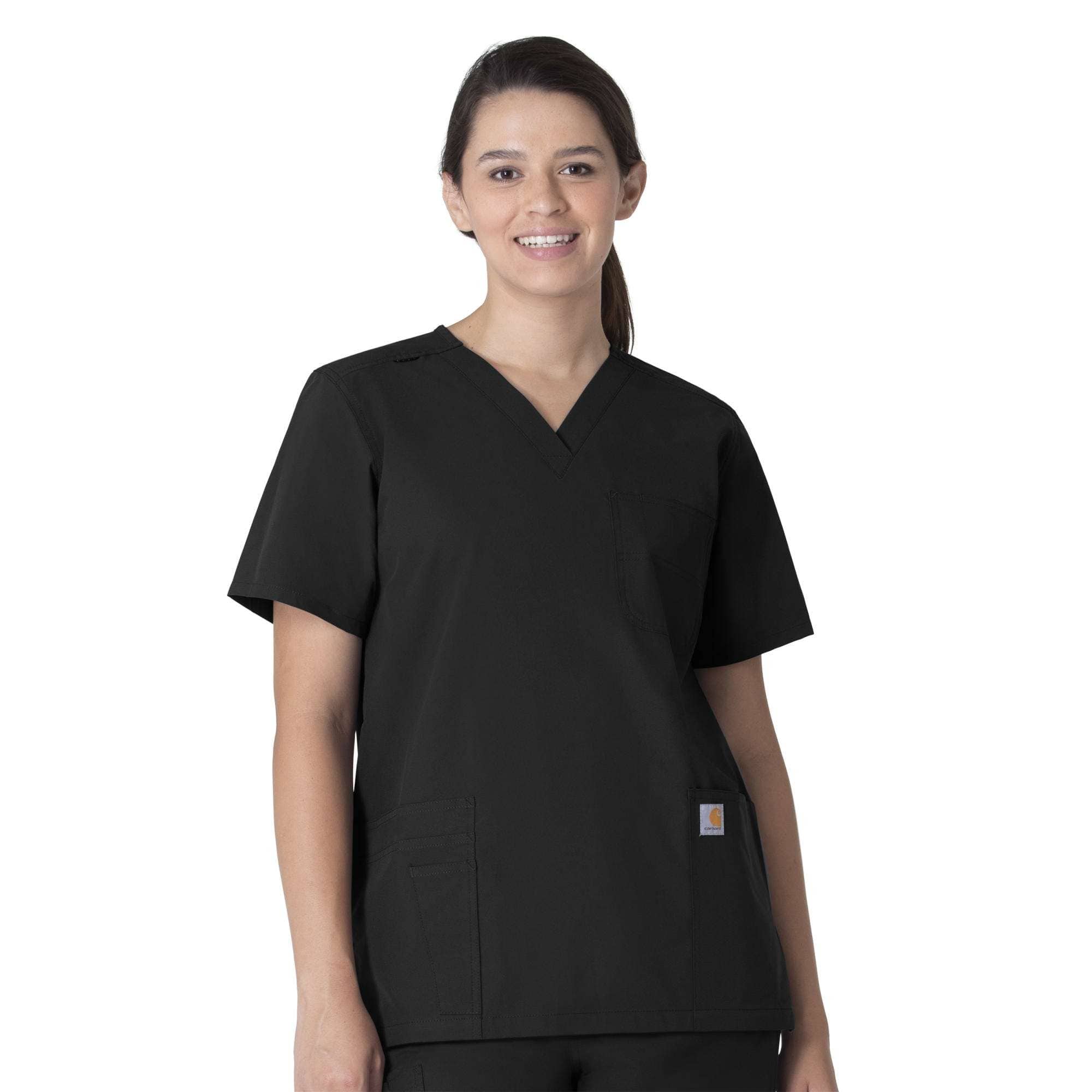 Unisex force essentials v-neck 6-pocket scrub top