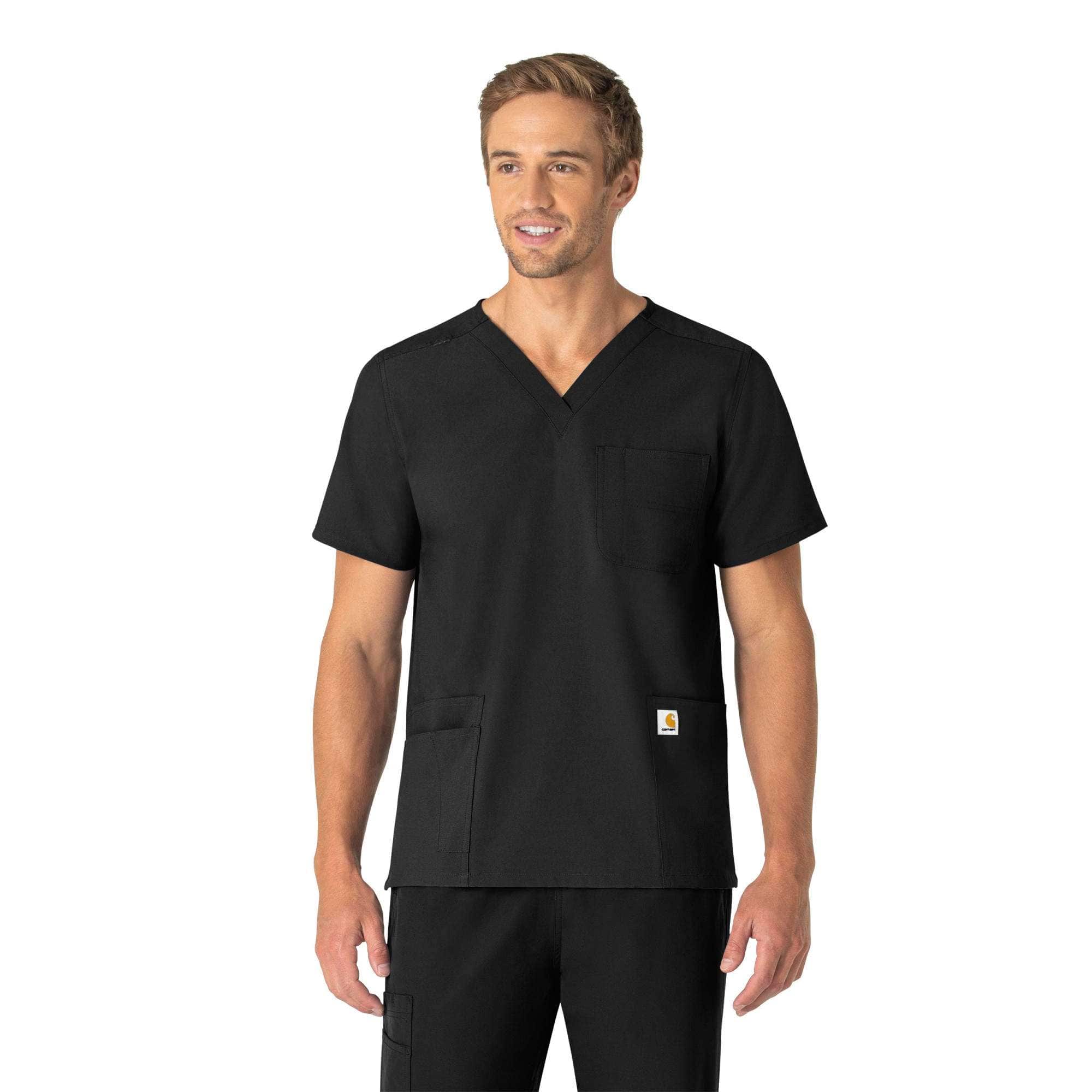 Unisex force essentials v-neck 6-pocket scrub top