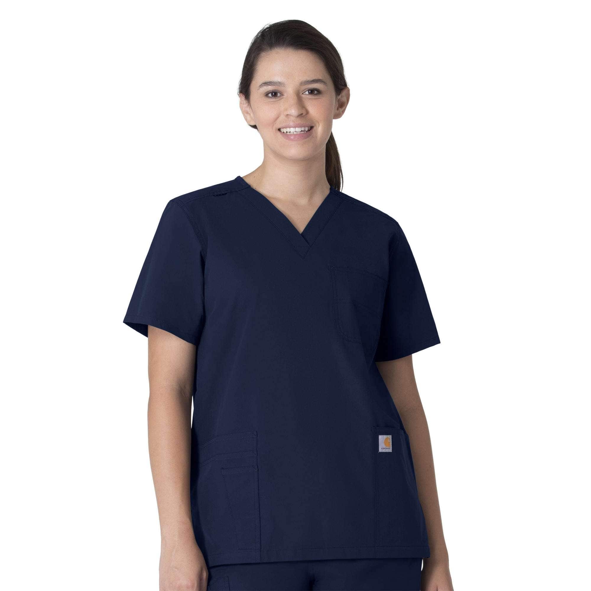 Unisex force essentials v-neck 6-pocket scrub top