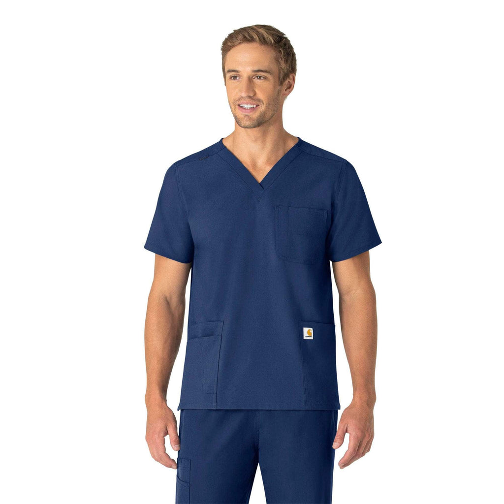 Unisex force essentials v-neck 6-pocket scrub top
