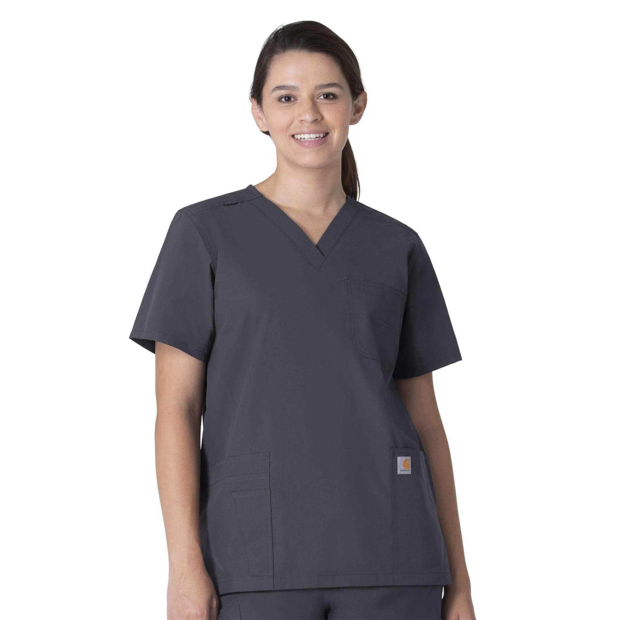 Unisex force essentials v-neck 6-pocket scrub top