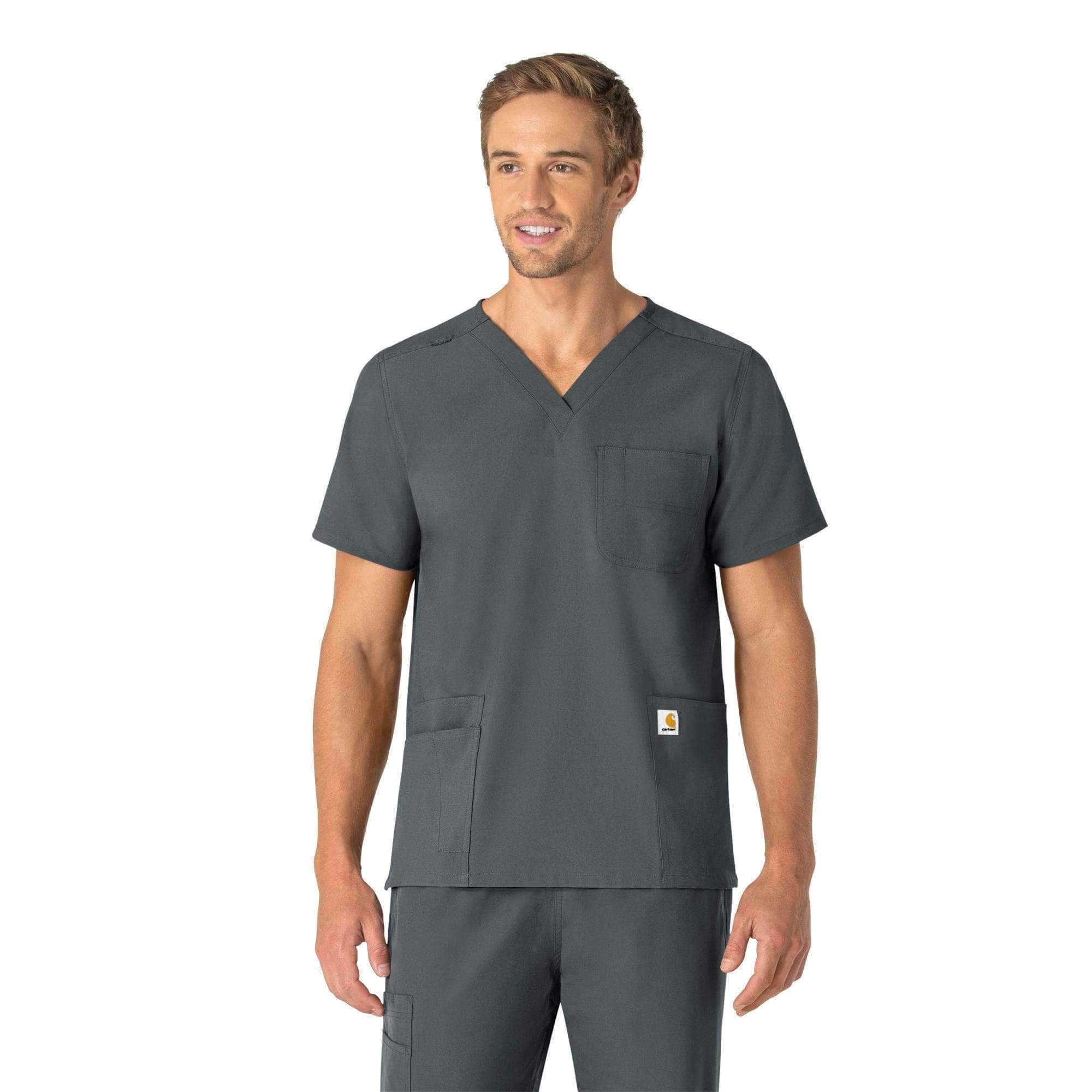 Unisex force essentials v-neck 6-pocket scrub top