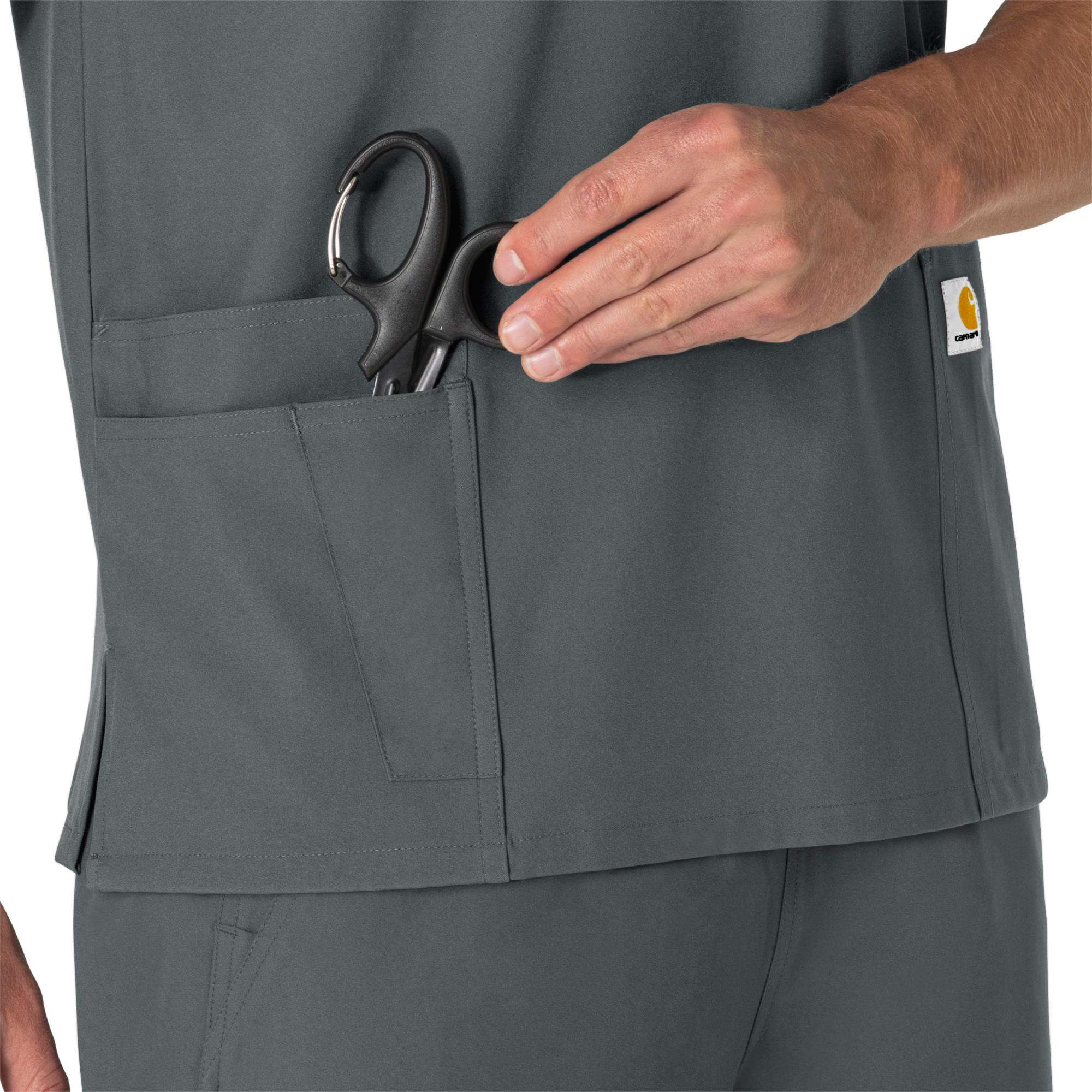 Unisex force essentials v-neck 6-pocket scrub top