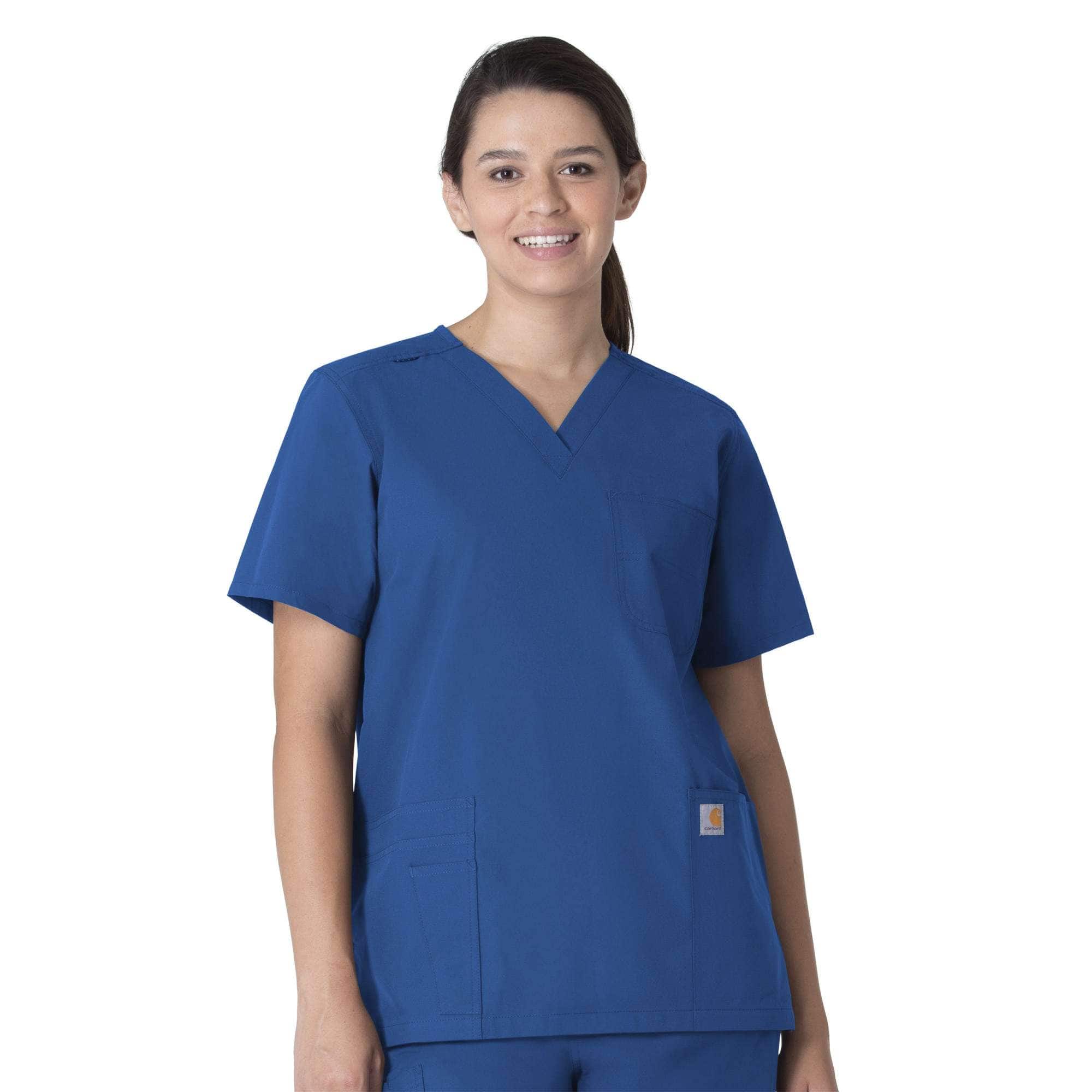 Unisex force essentials v-neck 6-pocket scrub top