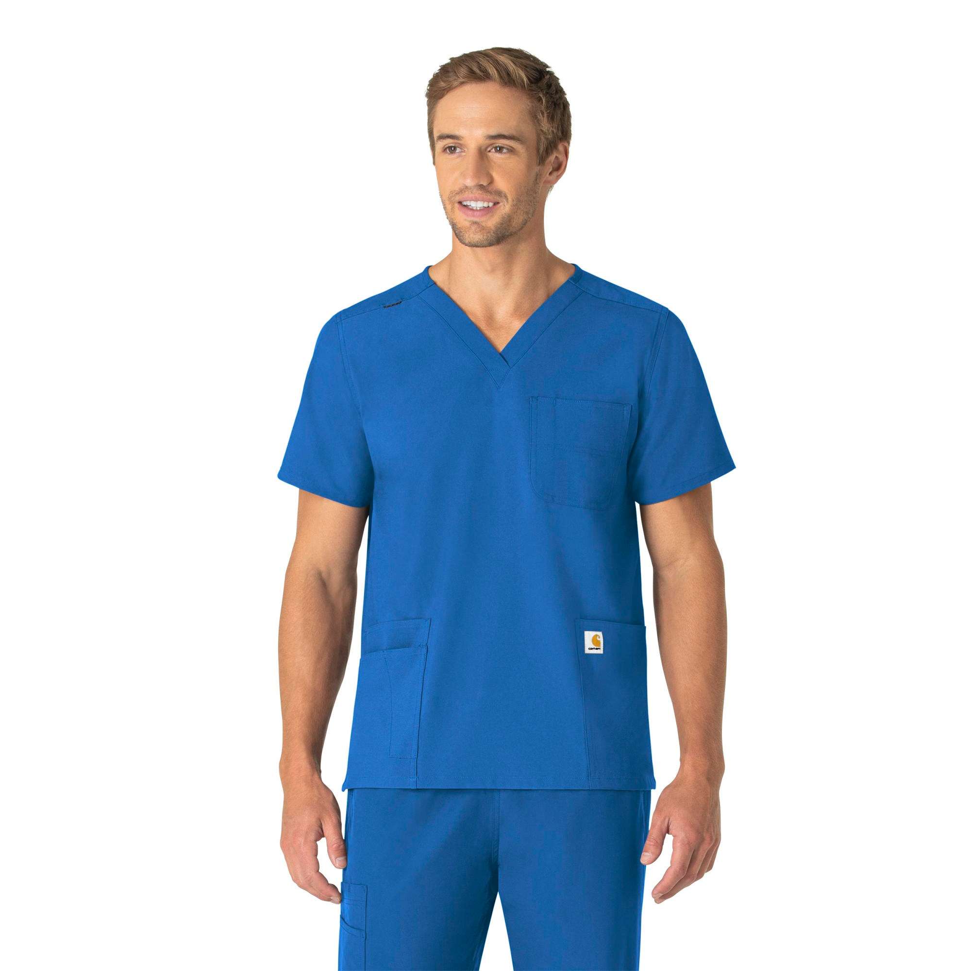Unisex force essentials v-neck 6-pocket scrub top