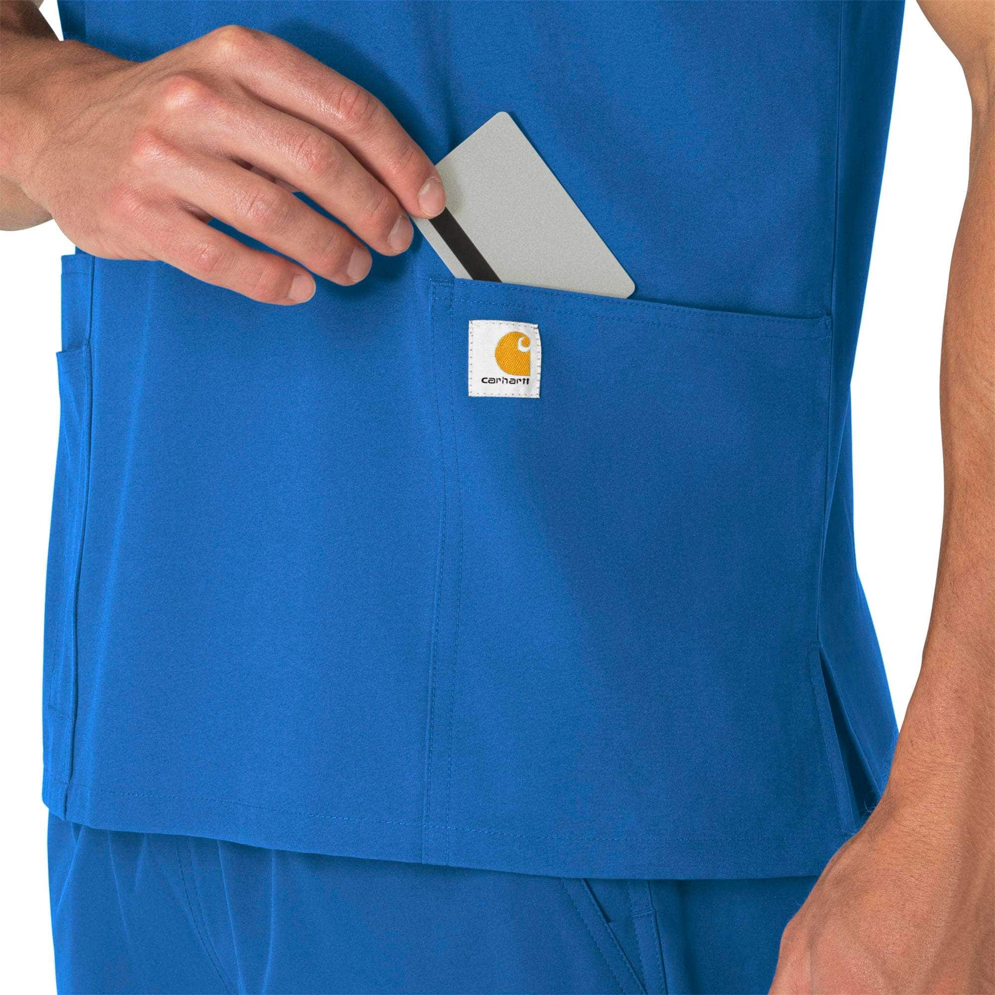 Unisex force essentials v-neck 6-pocket scrub top