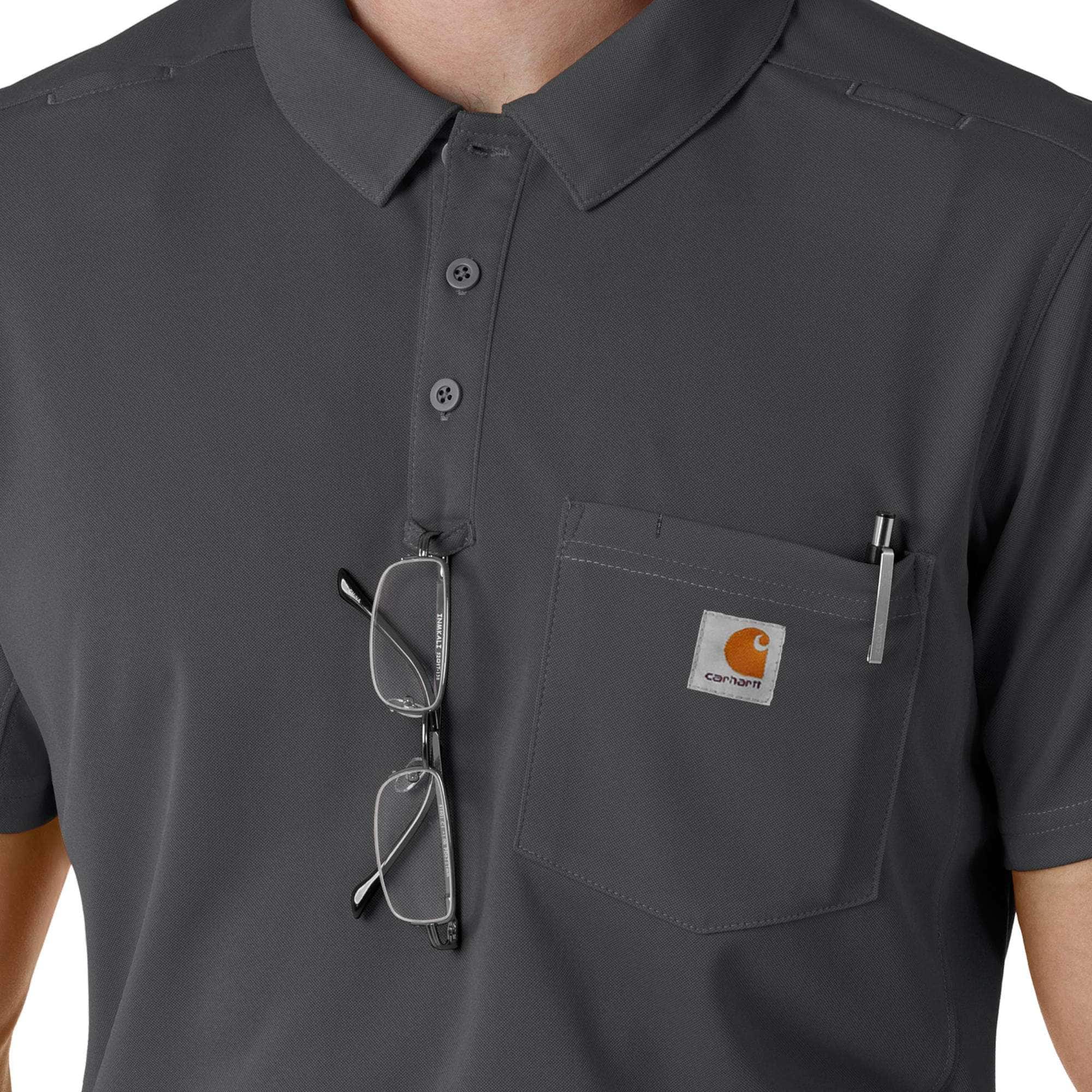 Rugged flex® rscu lightweight short sleeve polo scrub top