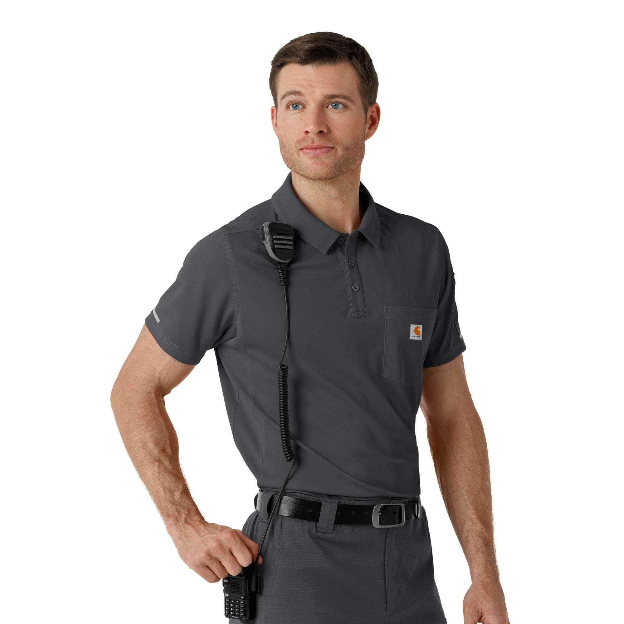 Rugged flex® rscu lightweight short sleeve polo scrub top