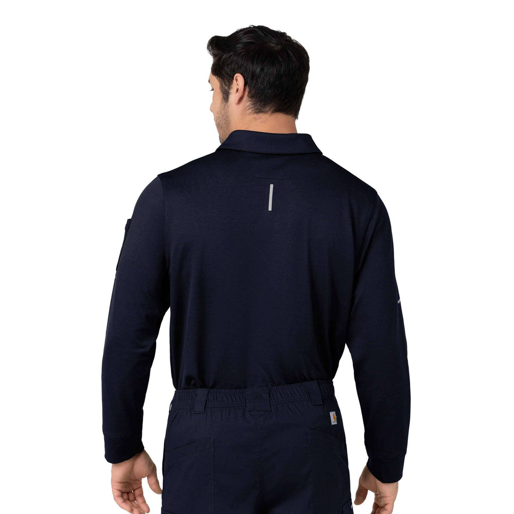 Rugged flex® rscu heavyweight long sleeve polo scrub top