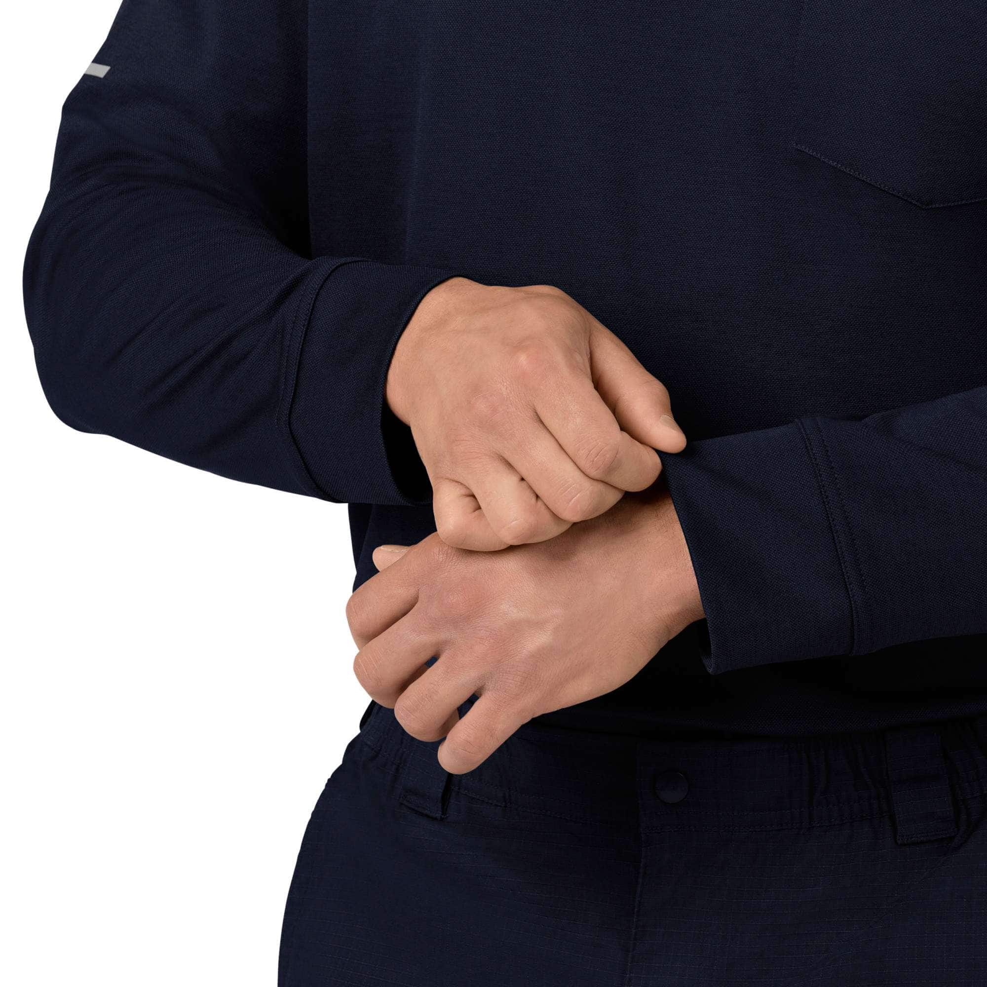 Rugged flex® rscu heavyweight long sleeve polo scrub top