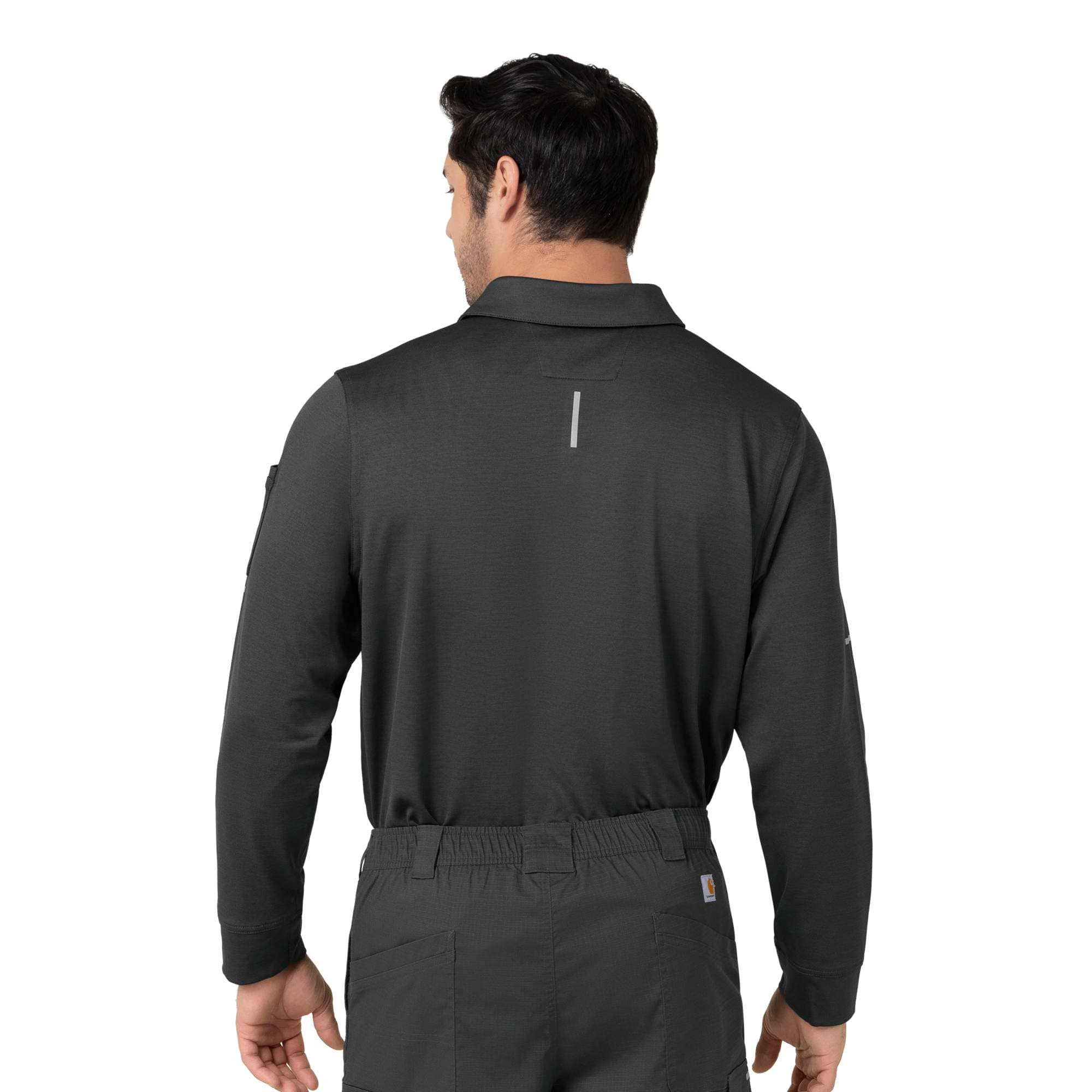 Rugged flex® rscu heavyweight long sleeve polo scrub top