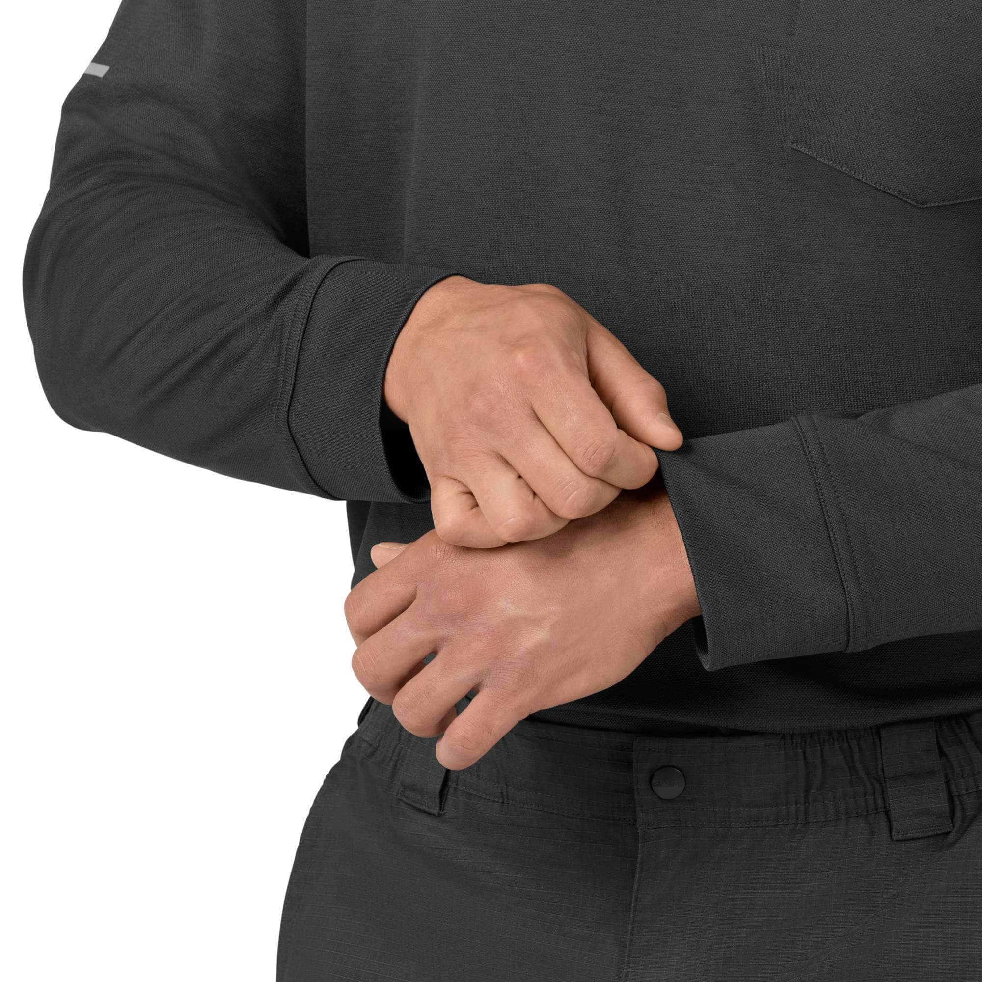 Rugged flex® rscu heavyweight long sleeve polo scrub top