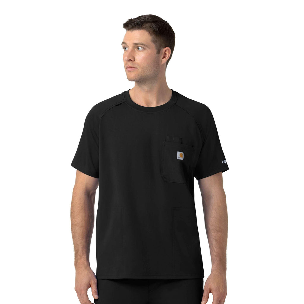 Force cross-flex knit crew neck scrub top
