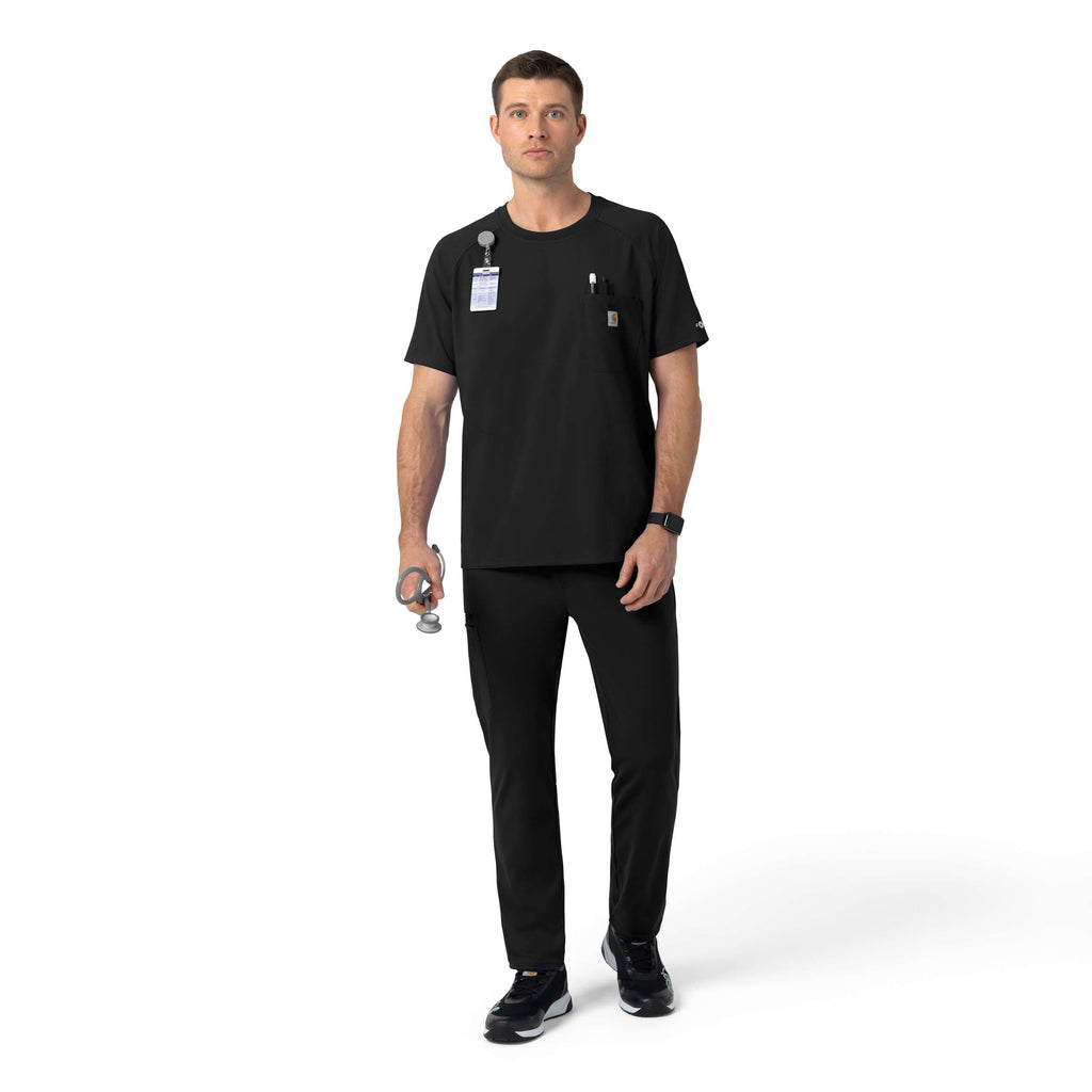 Force cross-flex knit crew neck scrub top