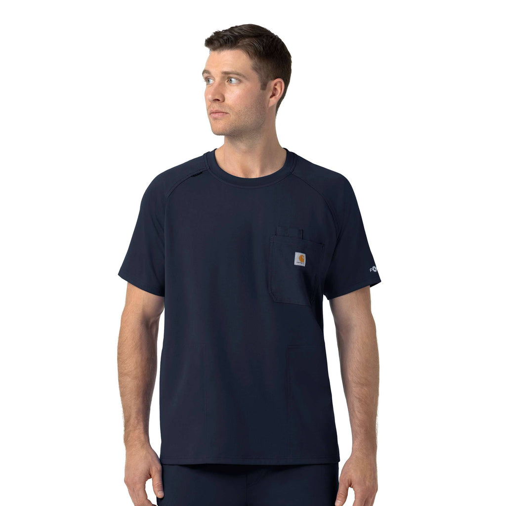 Force cross-flex knit crew neck scrub top