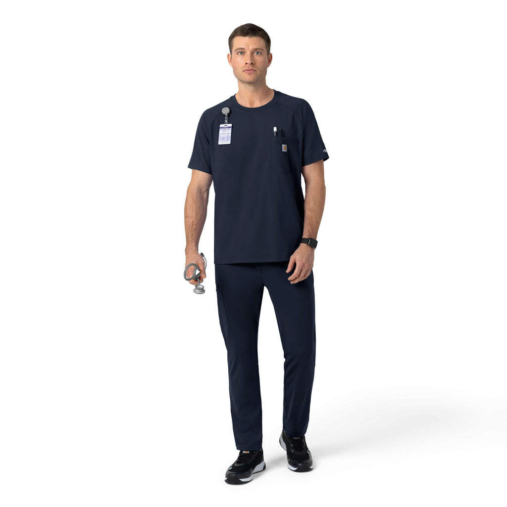 Force cross-flex knit crew neck scrub top
