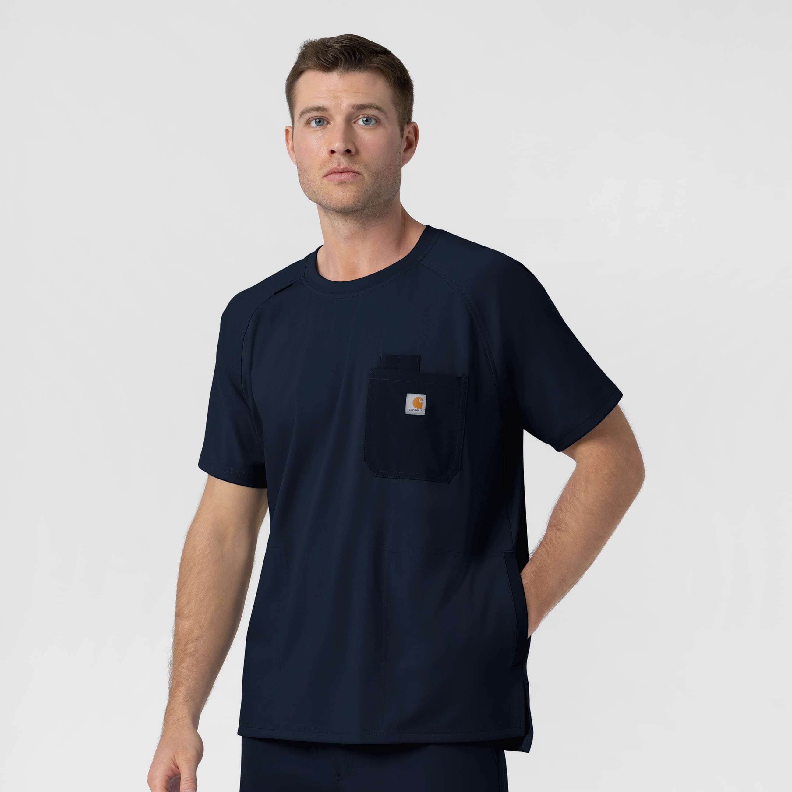 Force cross-flex knit crew neck scrub top
