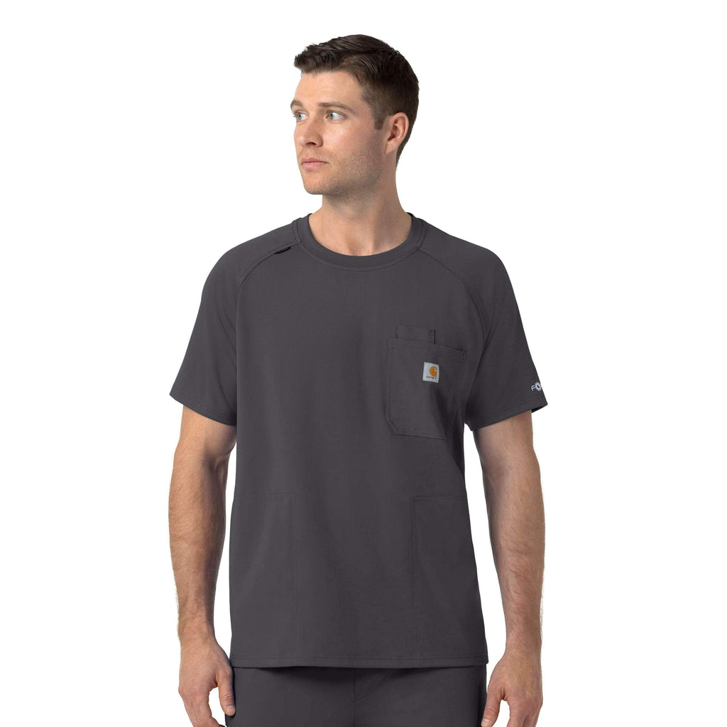 Force cross-flex knit crew neck scrub top