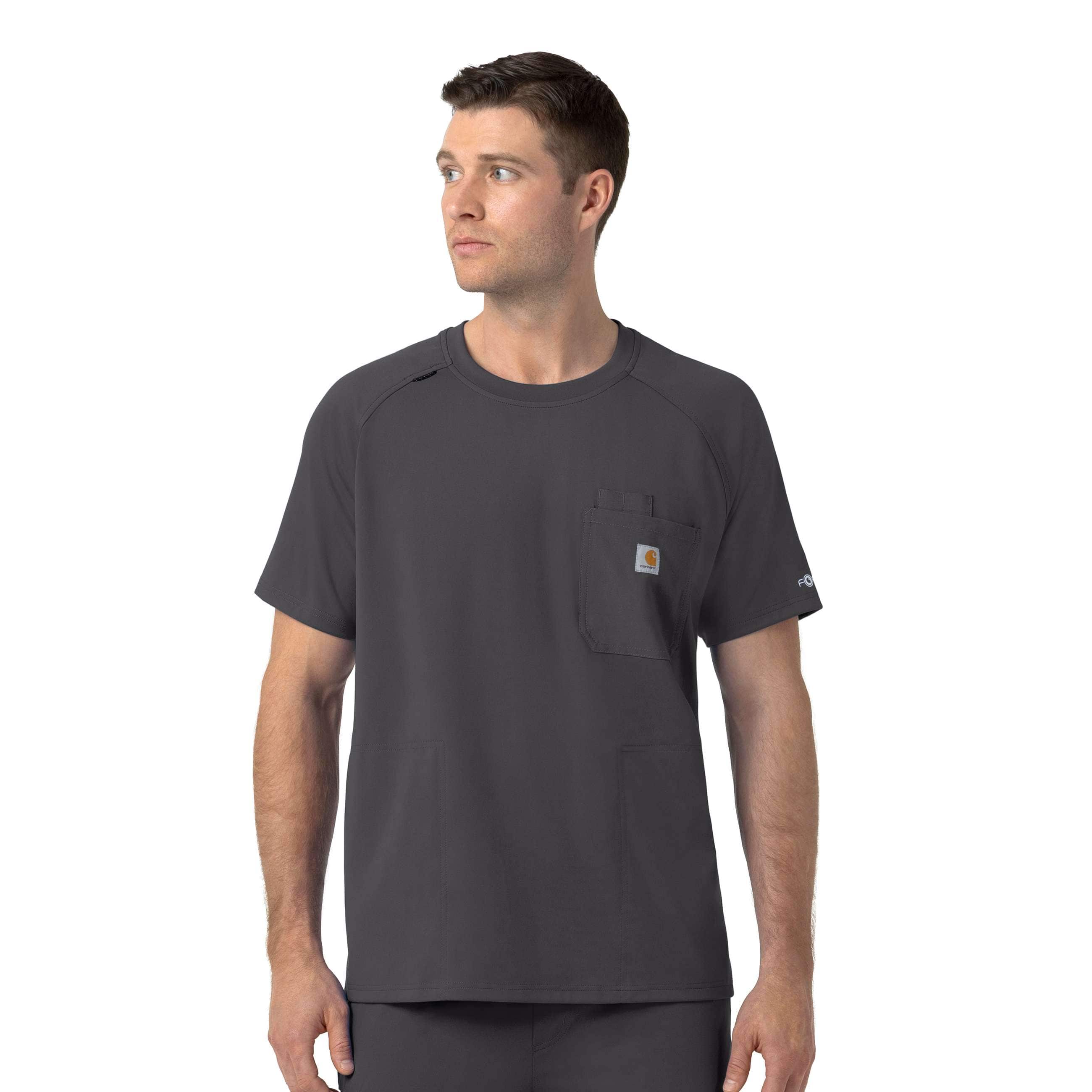 Force cross-flex knit crew neck scrub top