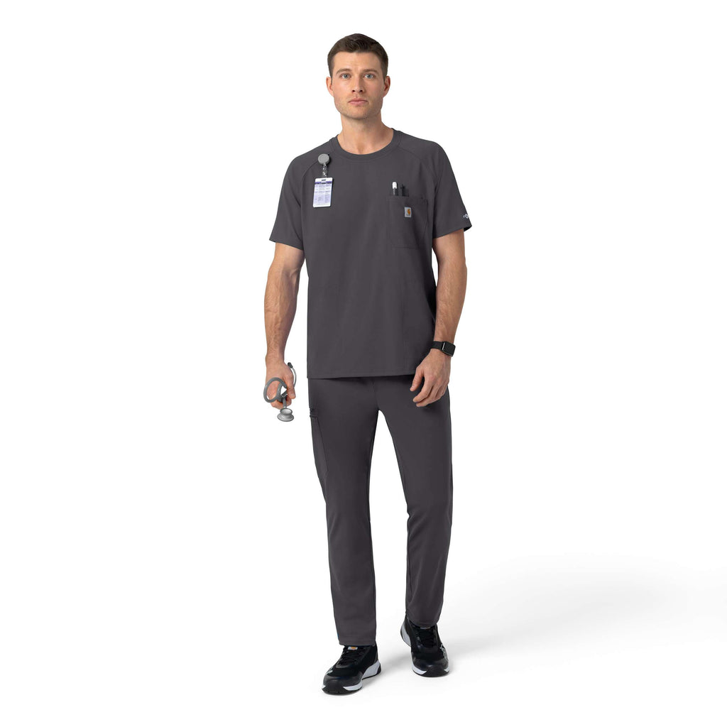 Force cross-flex knit crew neck scrub top