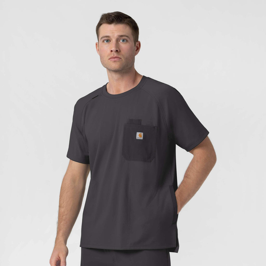 Force cross-flex knit crew neck scrub top