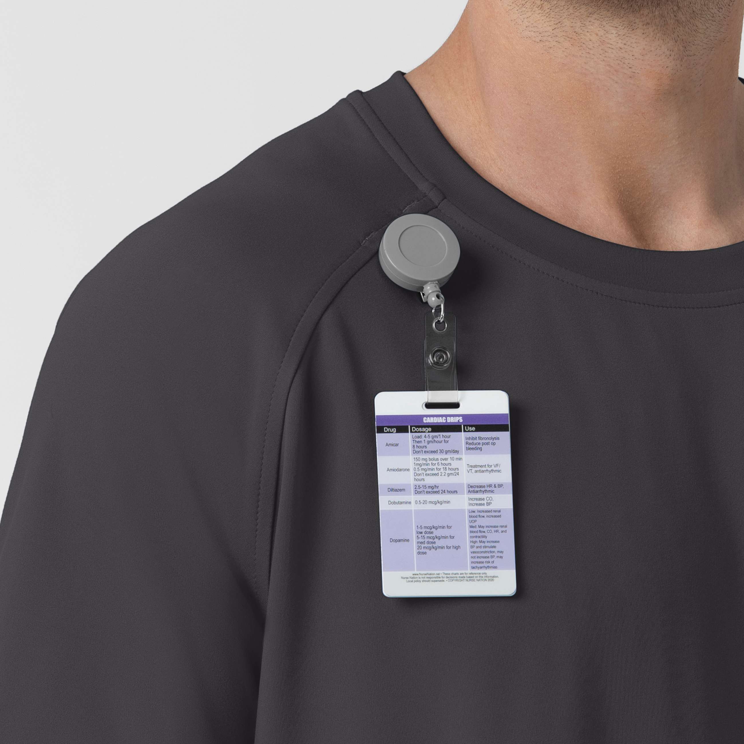 Force cross-flex knit crew neck scrub top