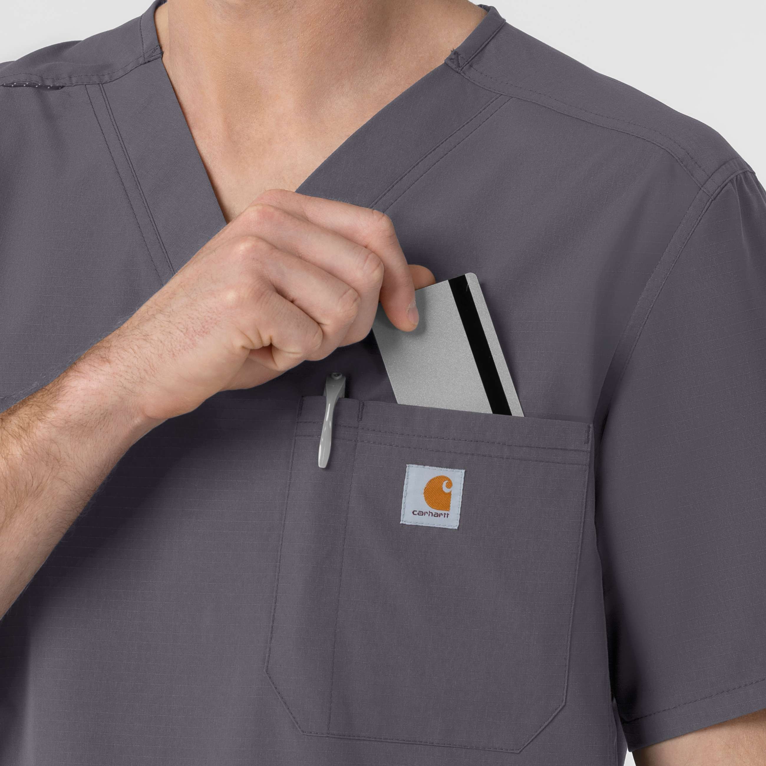 Rugged flex fld ripstop v-neck scrub top